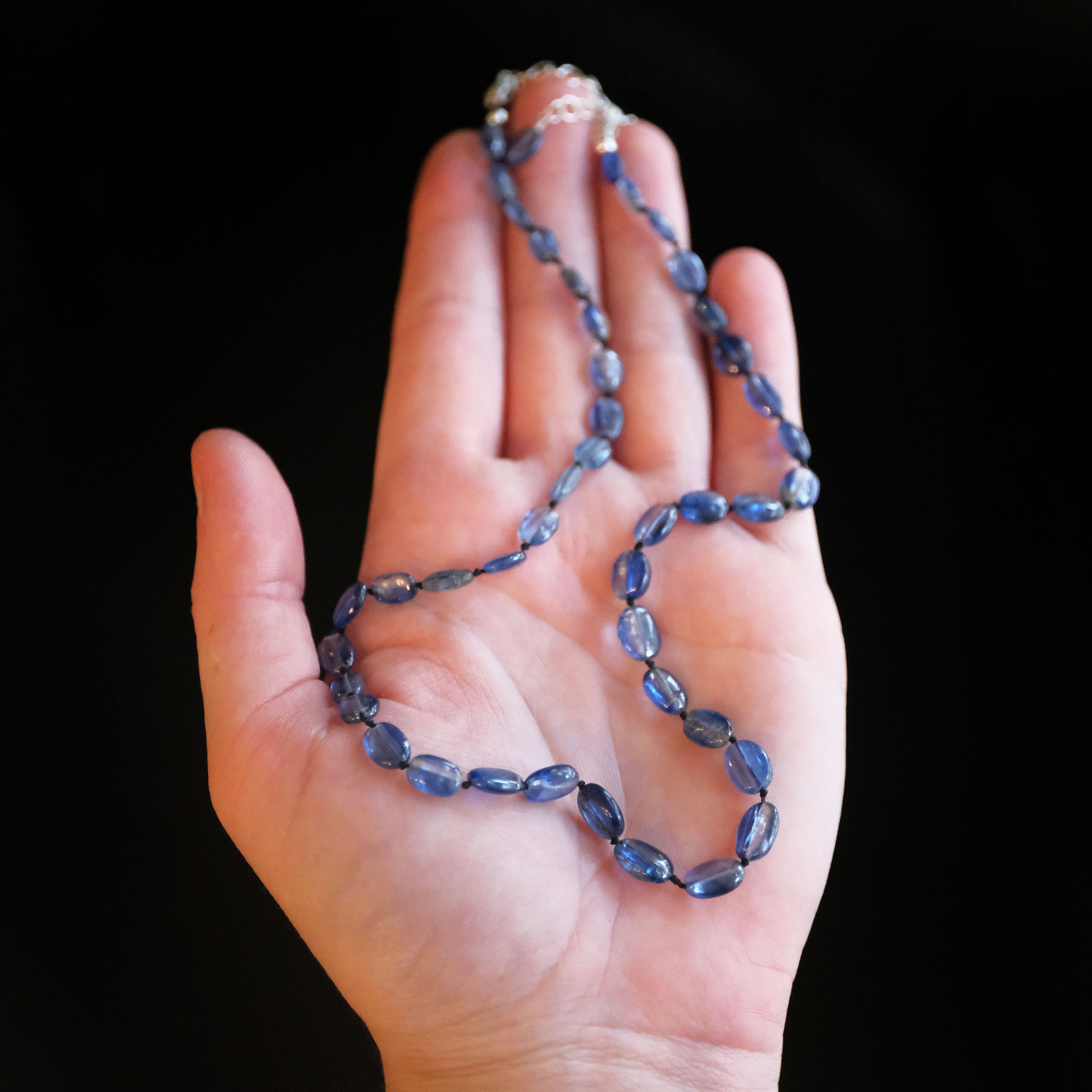 Knotted Kyanite Pebble Necklace - One of a Kind