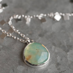 Glow Aquamarine Liquid Silver Necklace