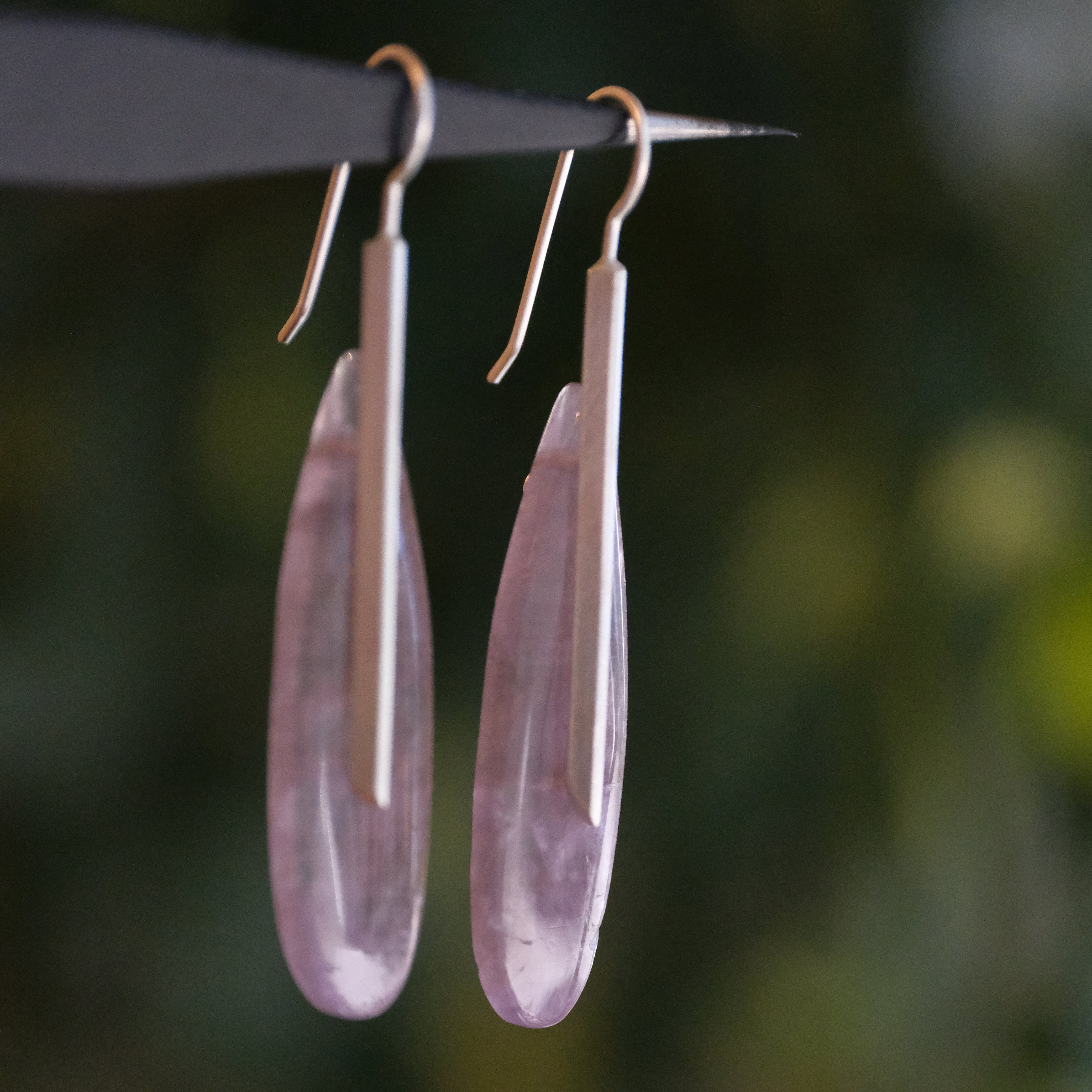 Amethyst + Sterling Belfry Earrings - One of a Kind