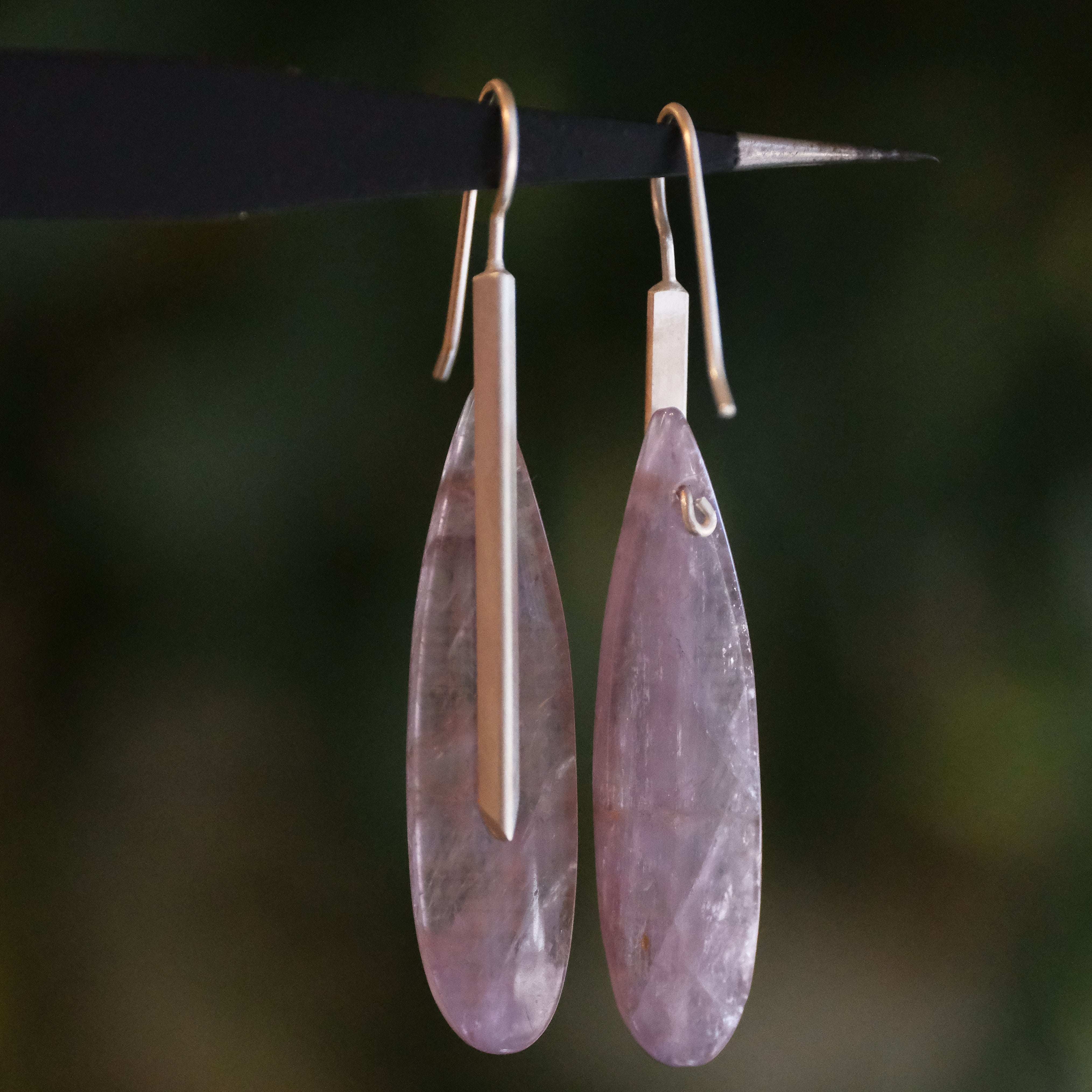 Amethyst + Sterling Belfry Earrings - One of a Kind