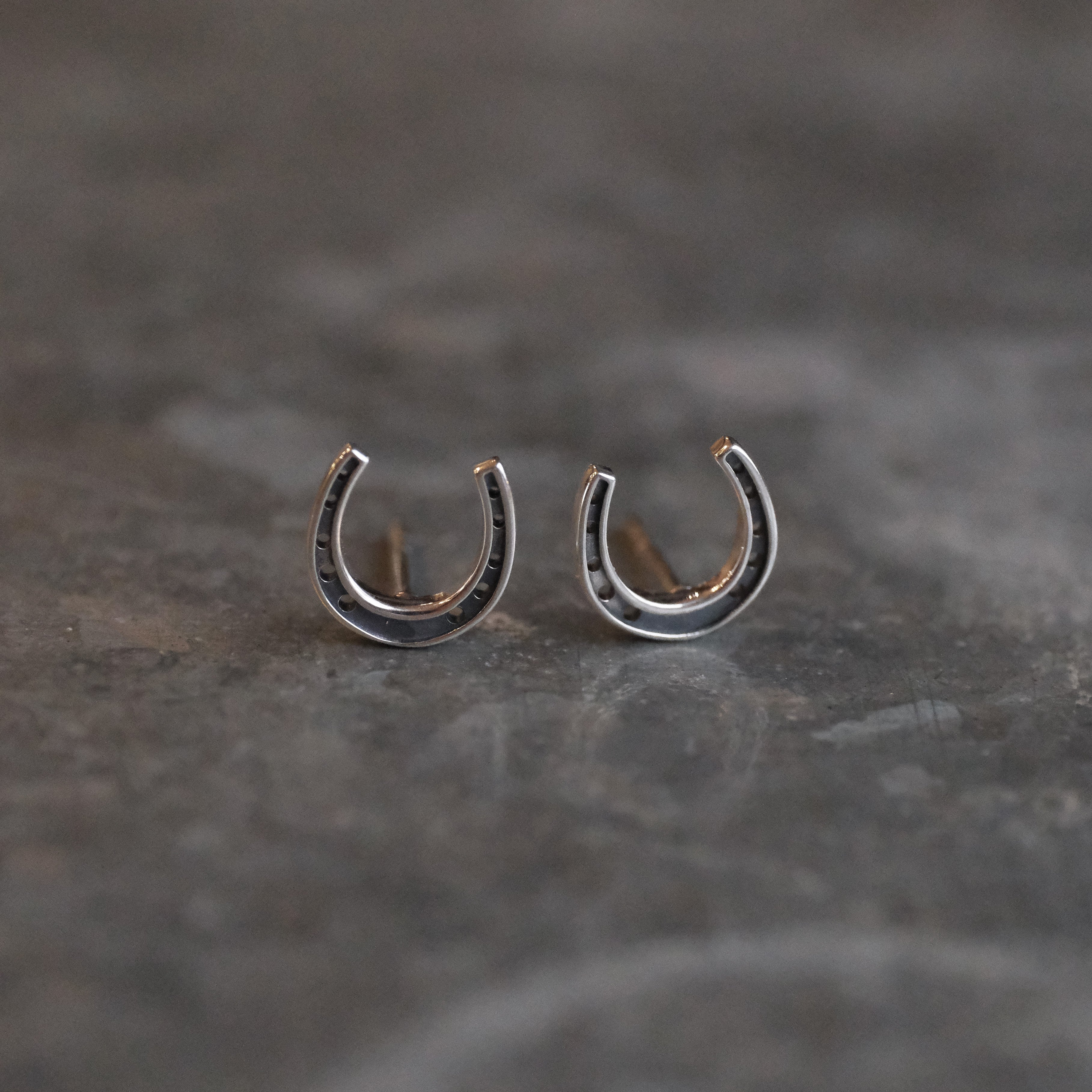 Sterling Lucky Horseshoe Studs