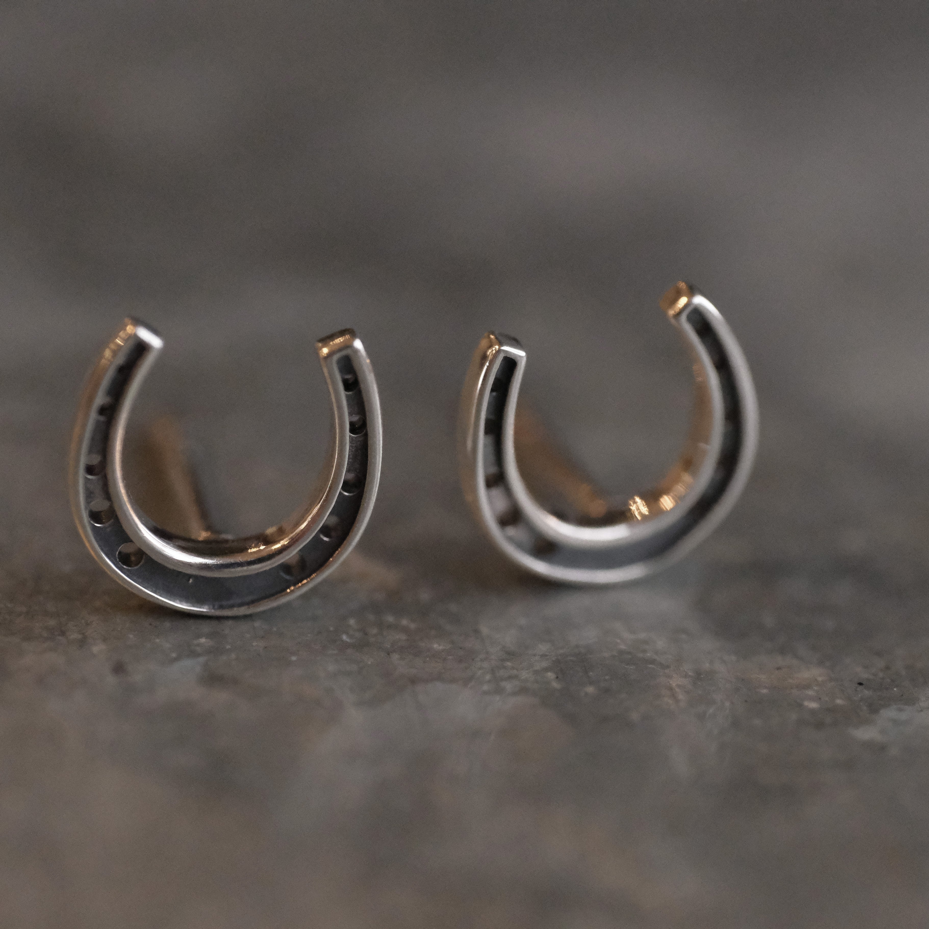 Sterling Lucky Horseshoe Studs