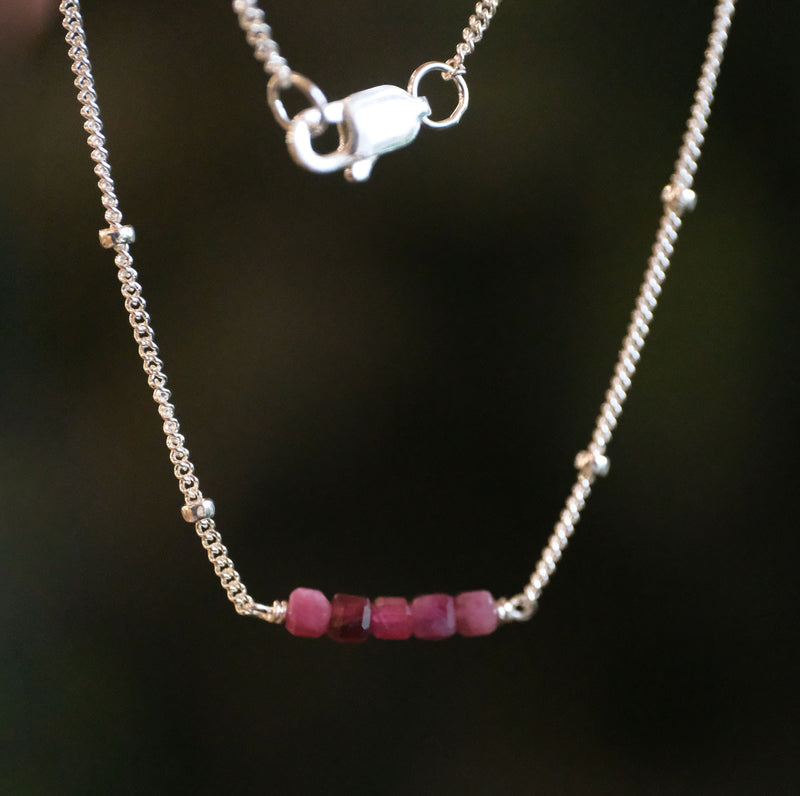 Inch Worm Pink Tourmaline Necklace