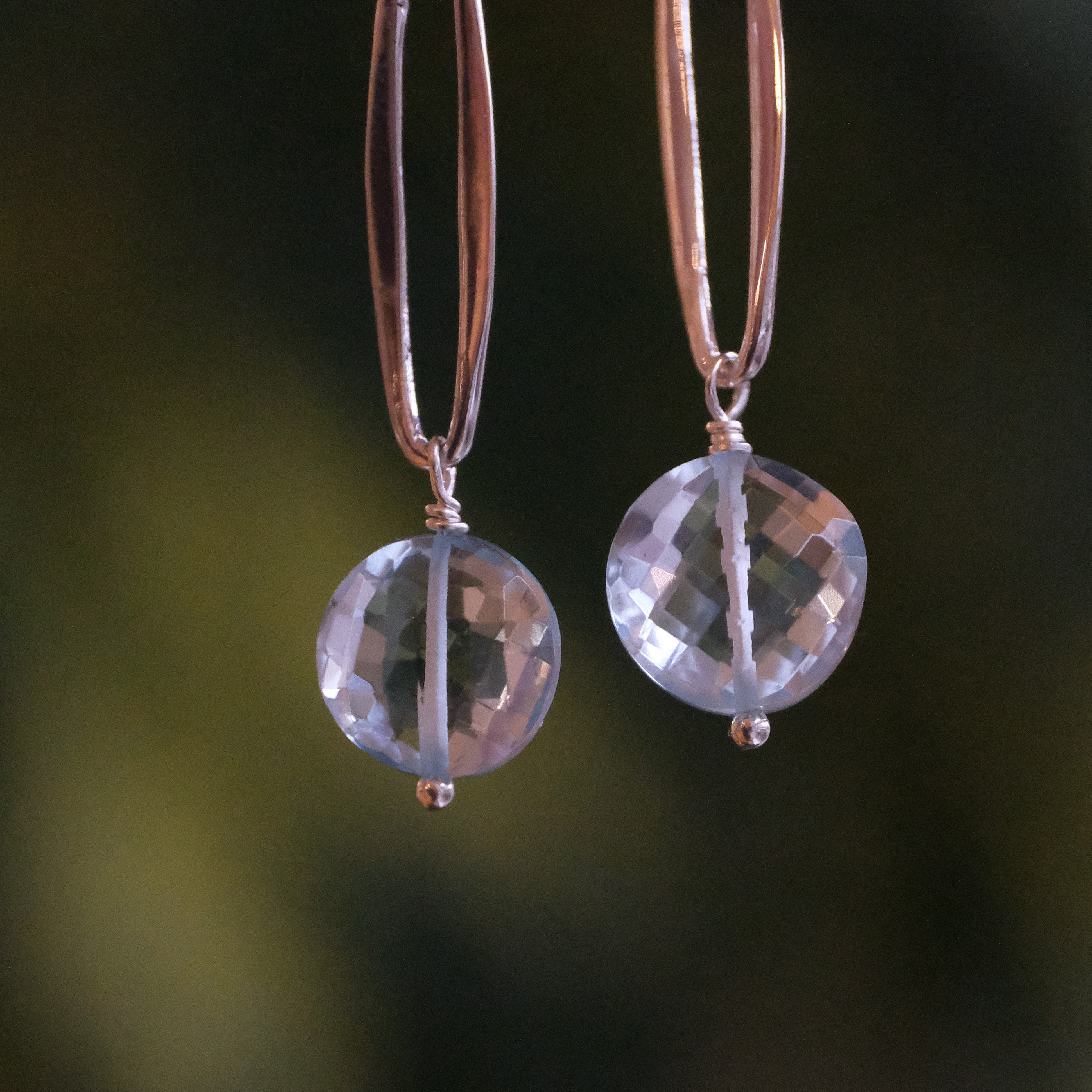 Rain Chain Sterling + Topaz Earrings