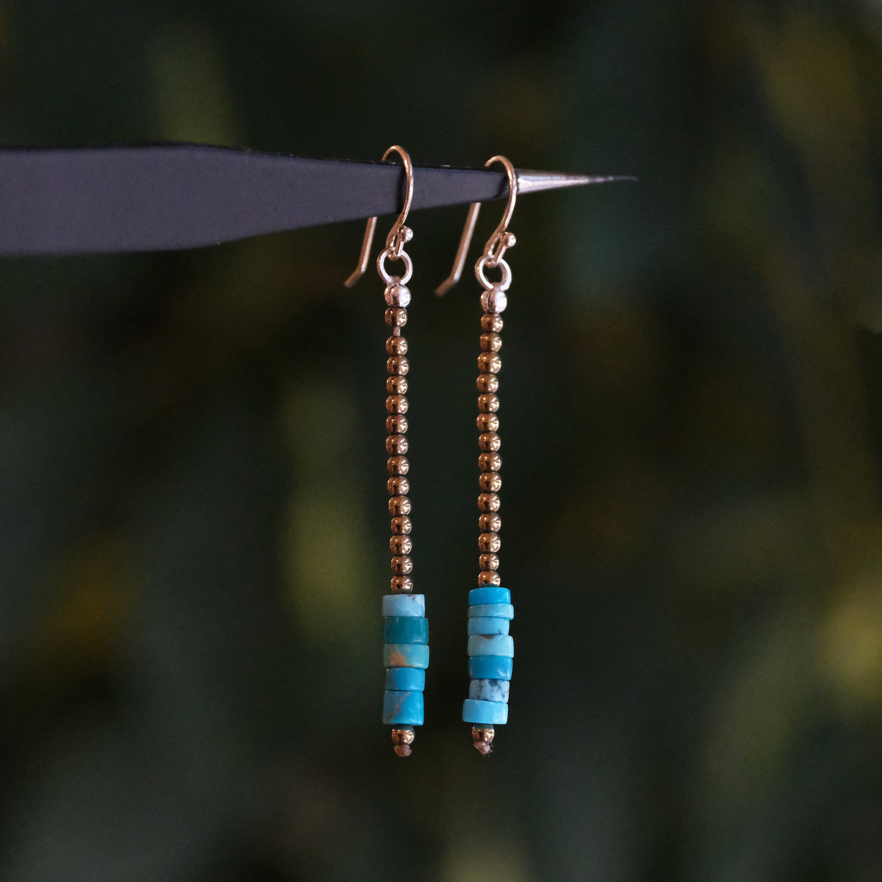 Vibing Pyrite + Turquoise Earrings