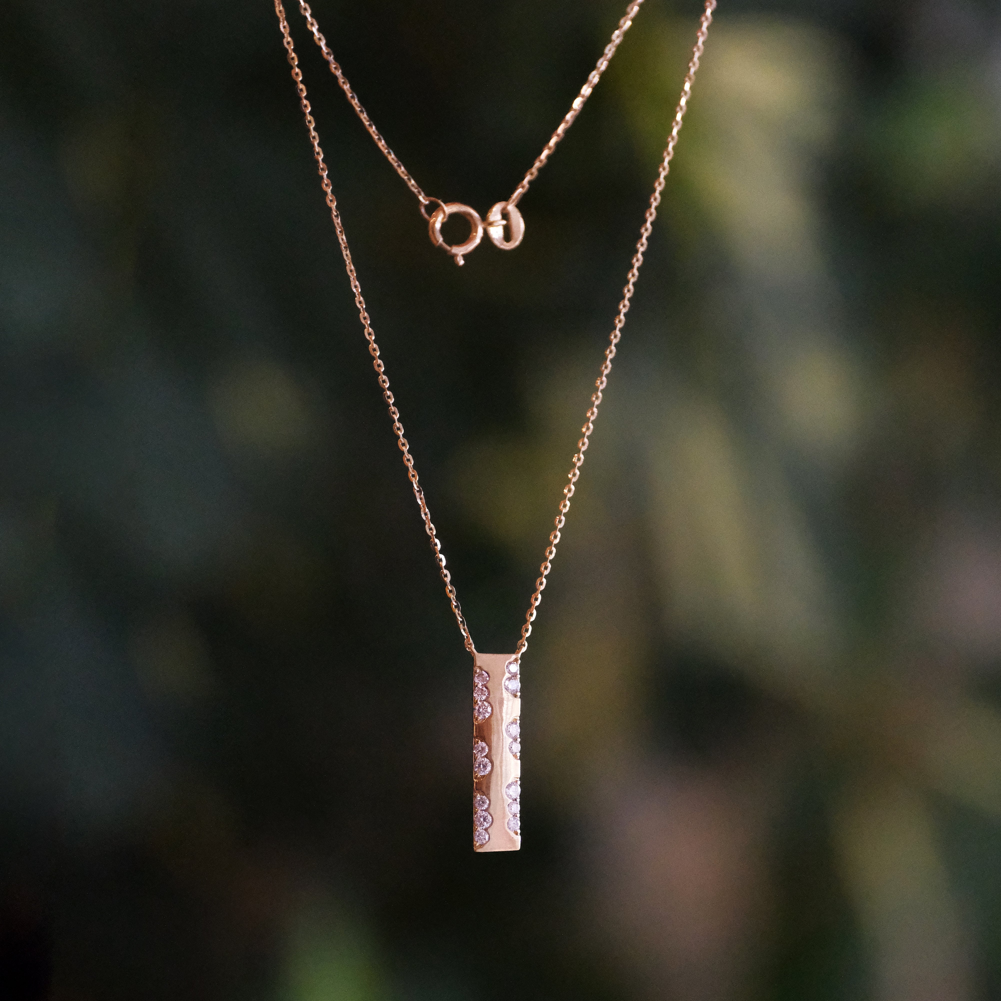 14k + Natural Diamond Sky Walker Necklace