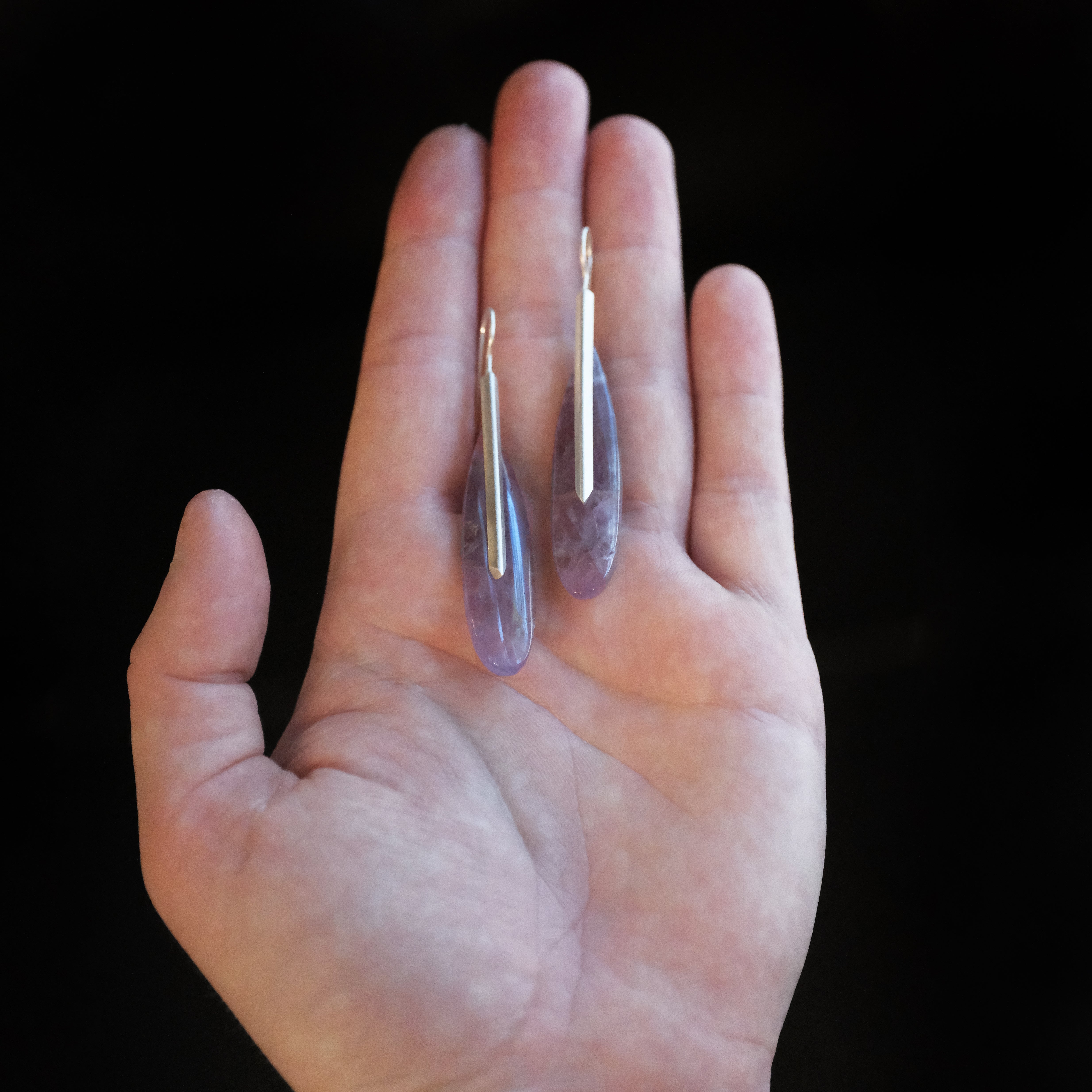 Amethyst + Sterling Belfry Earrings - One of a Kind