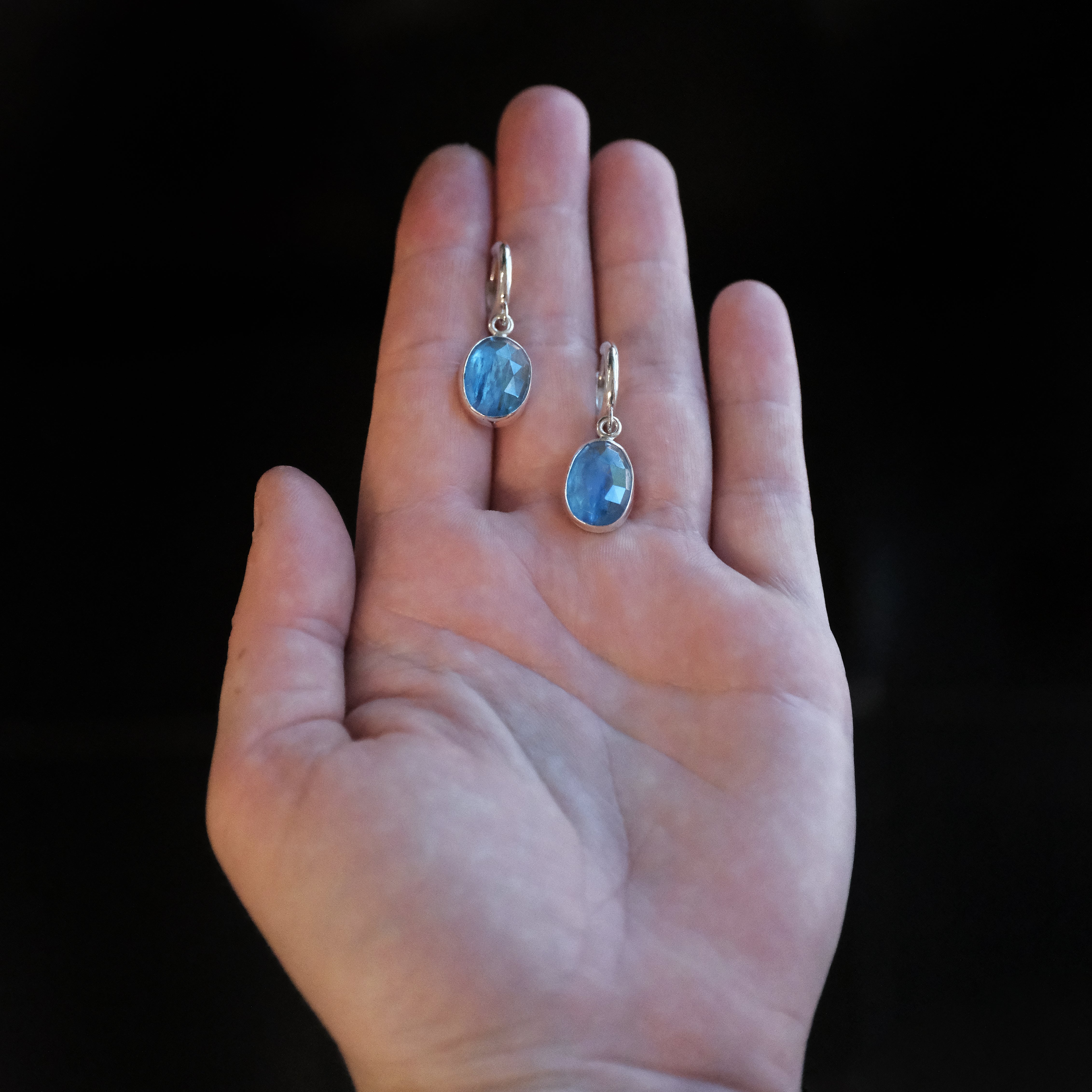 Kyanite Oceanic Hugger Earrings - One of a Kind