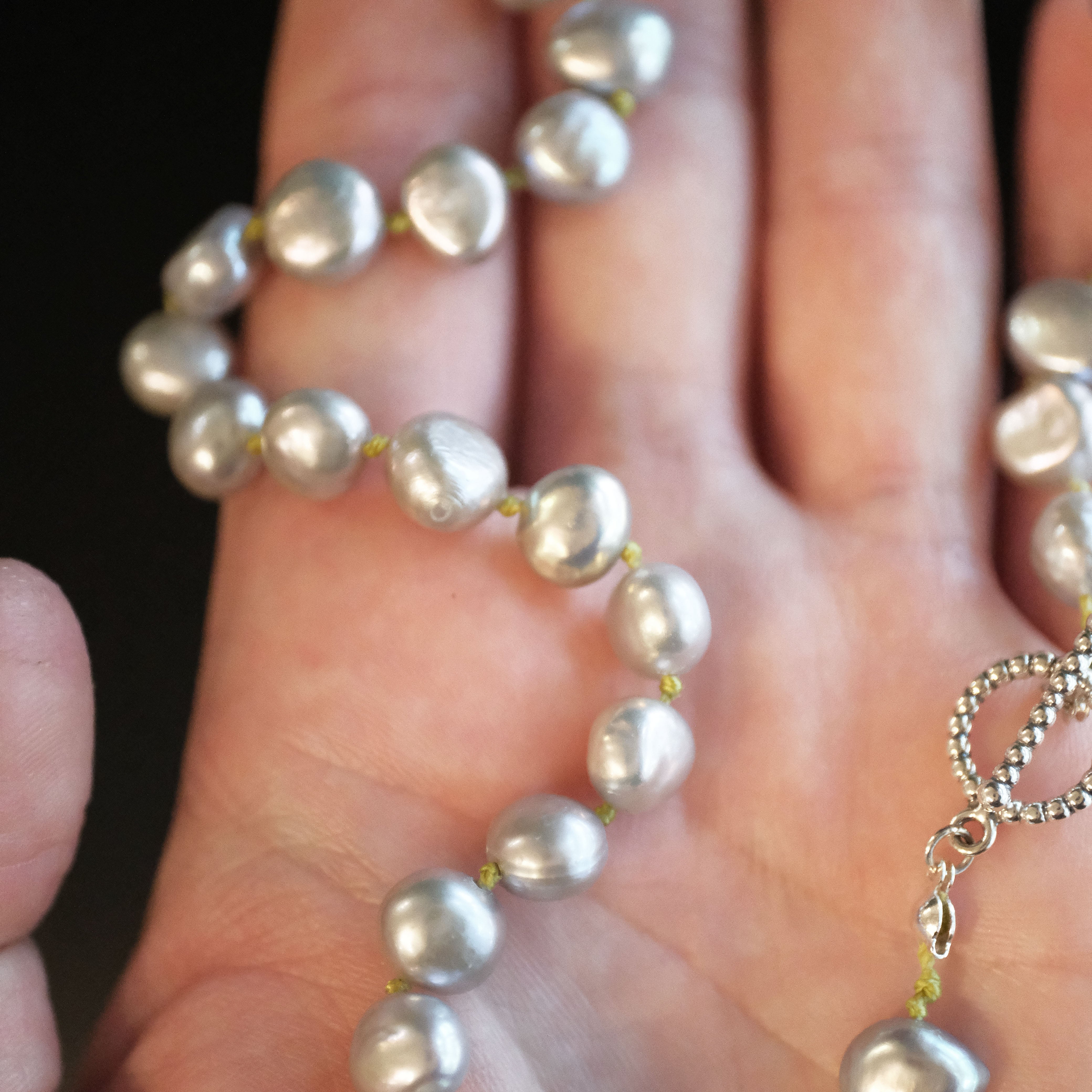 Dove Grey Freshwater Pearl Sprout Necklace - One of a Kind