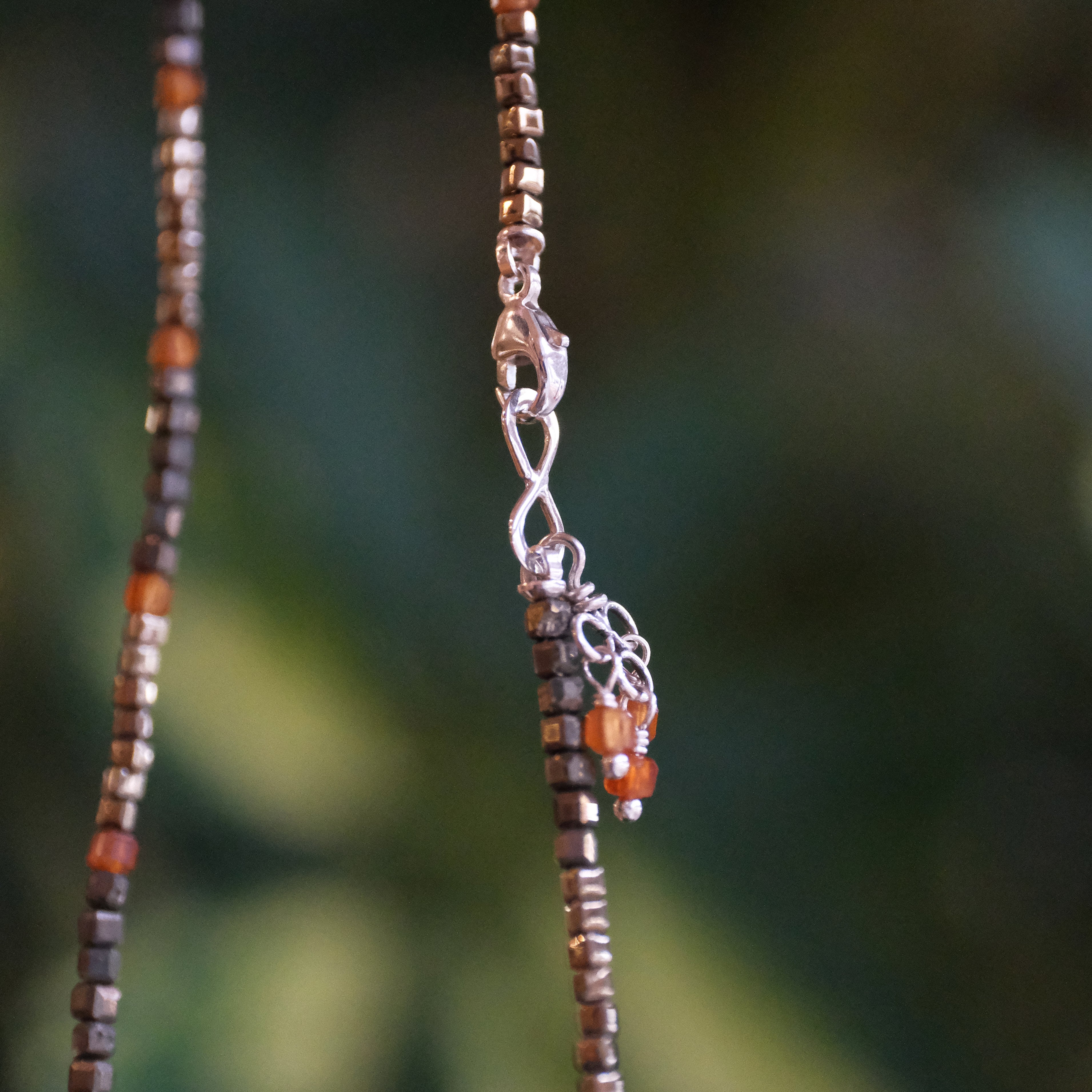 Pyrite + Rust Garnet Orphic Necklace - One of a Kind
