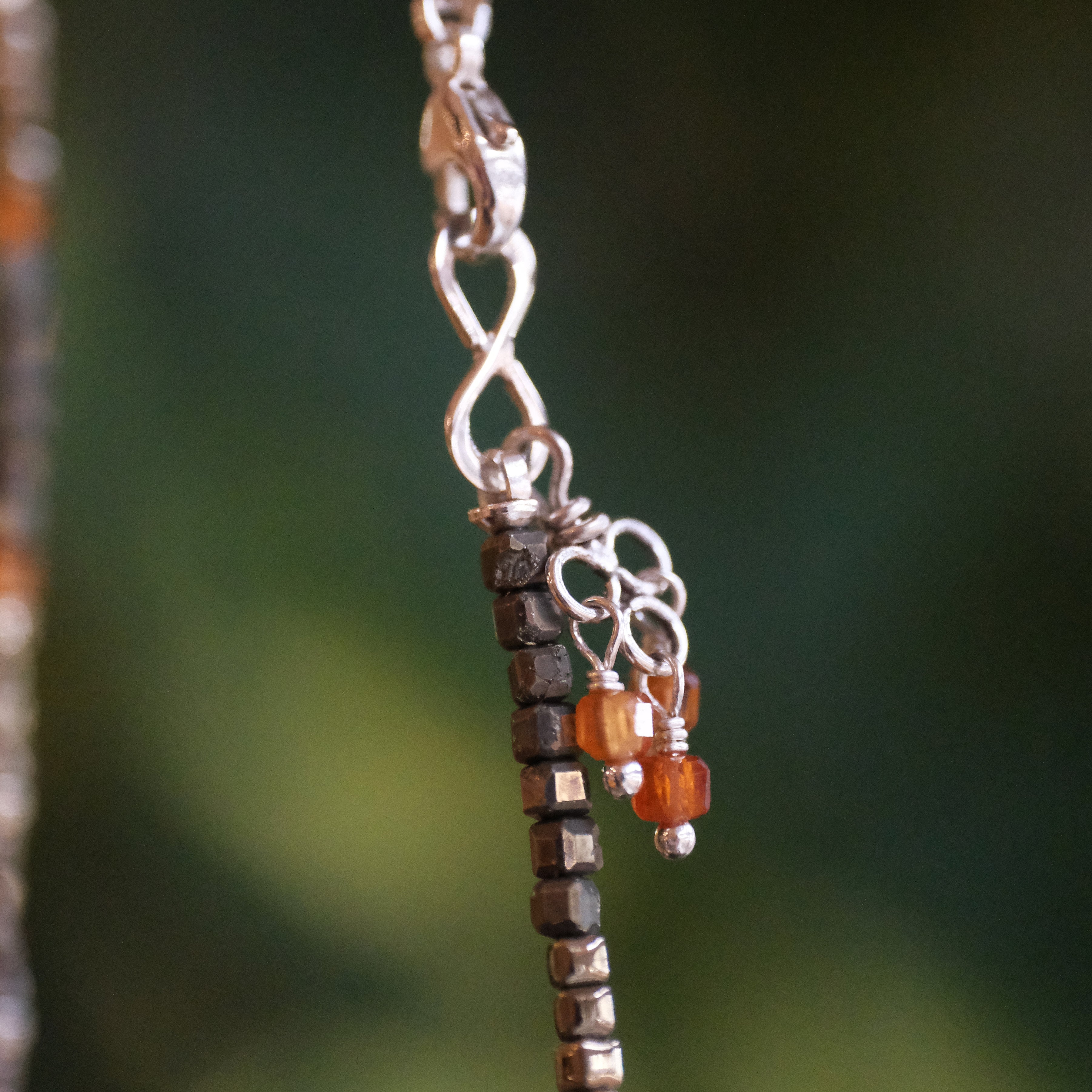 Pyrite + Rust Garnet Orphic Necklace - One of a Kind