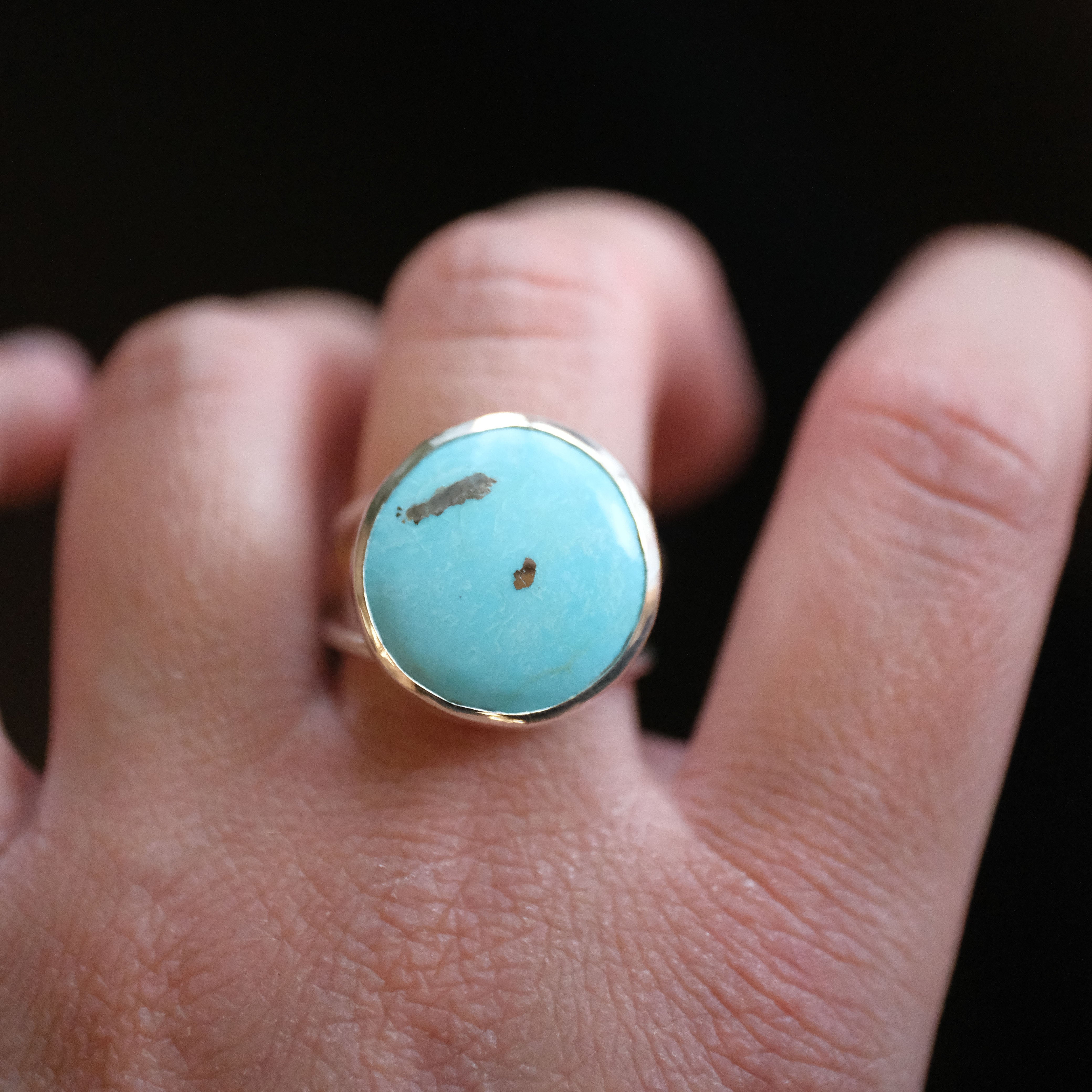 Campitos Turquoise + Sterling Cheval Ring (Size 8.5) - One of a Kind