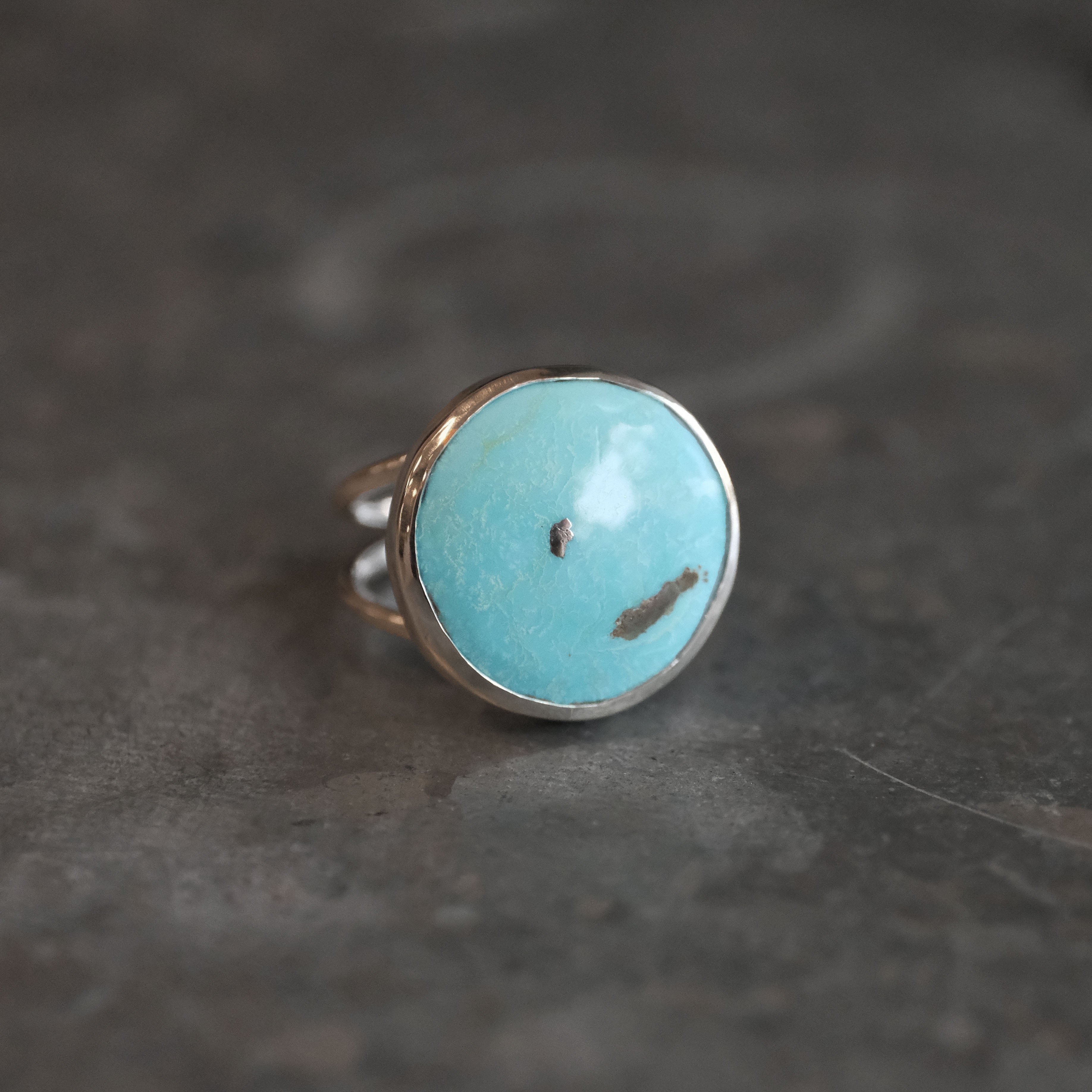Campitos Turquoise + Sterling Cheval Ring (Size 8.5) - One of a Kind