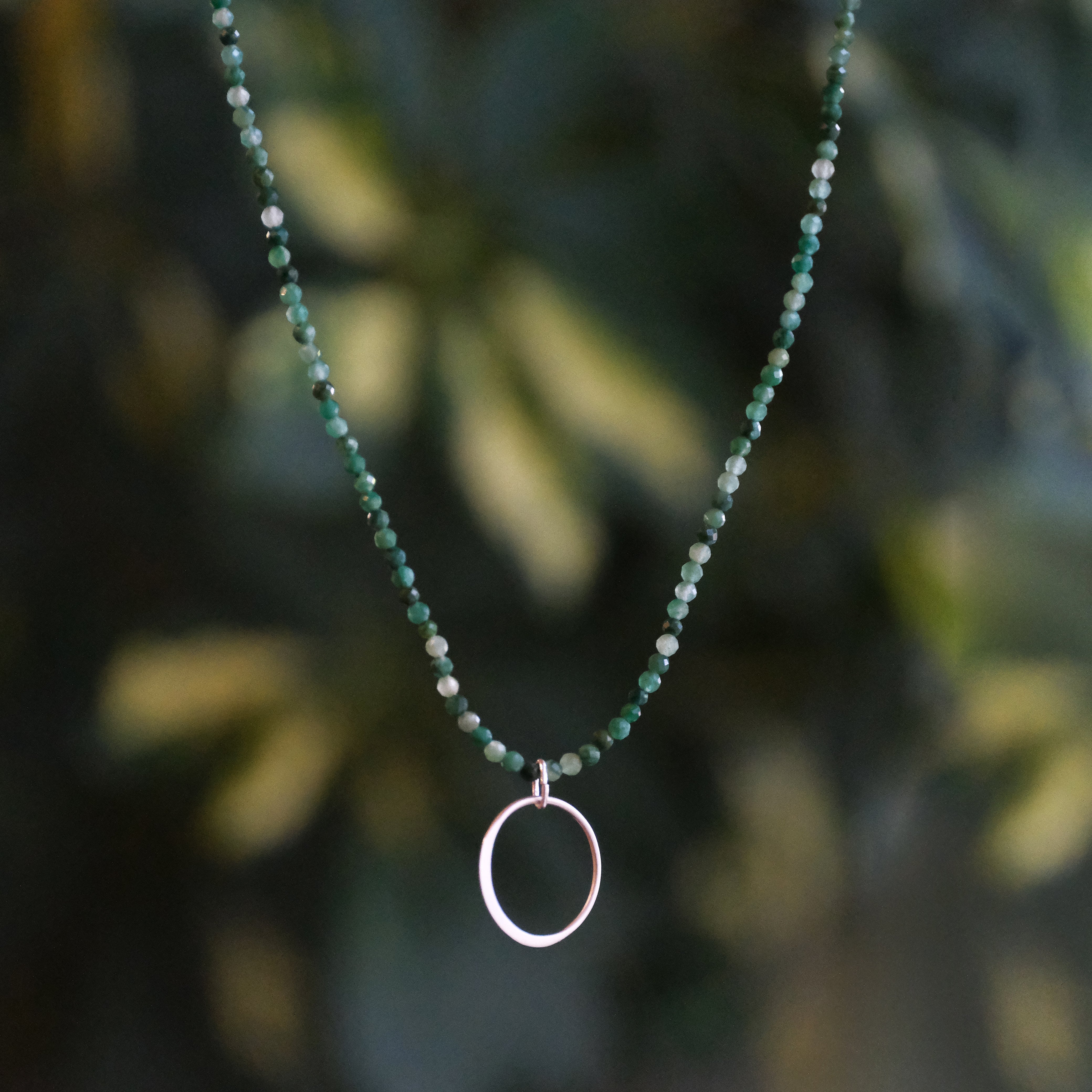 Jade + Sterling 'O' Necklace