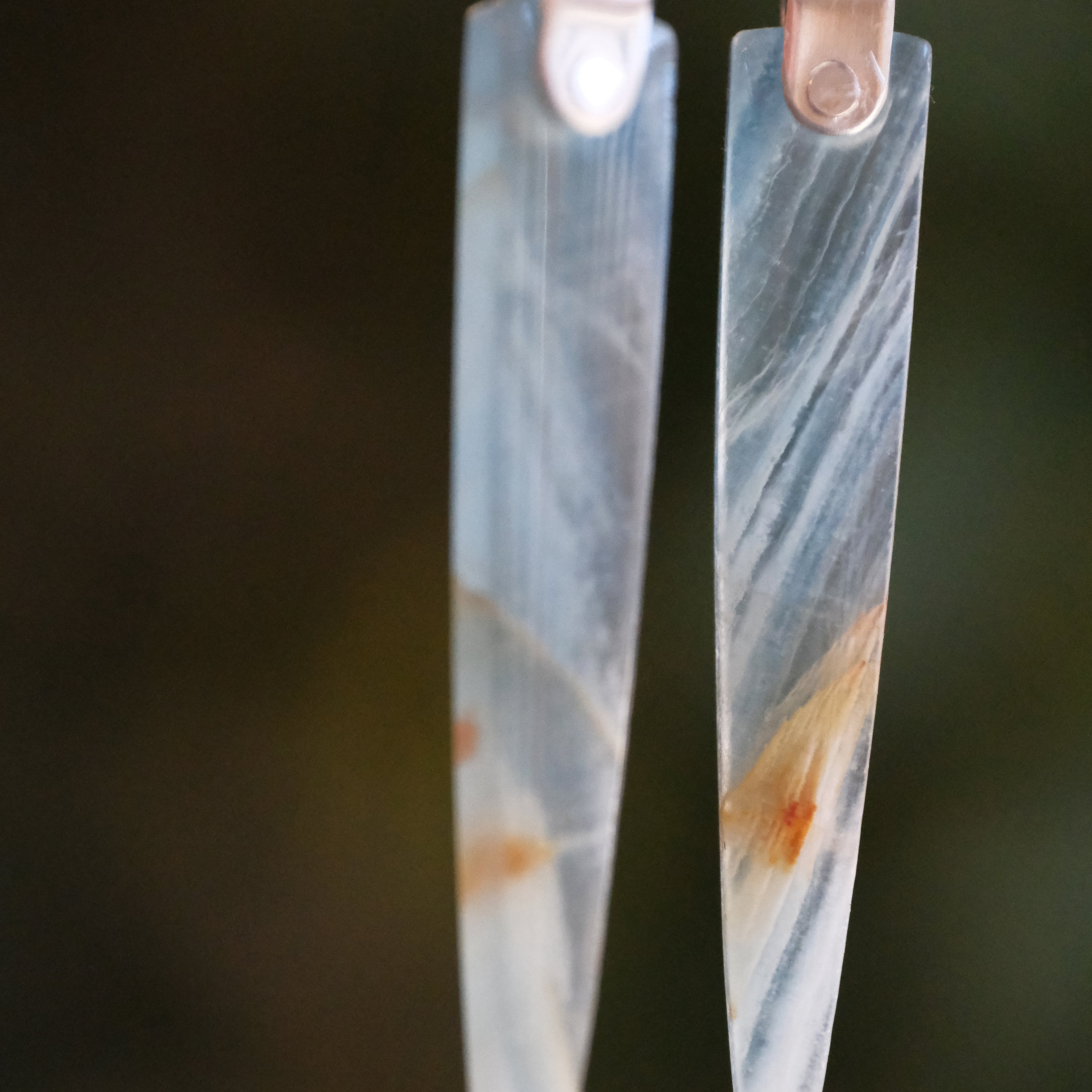 Blue Onyx Saddle Earrings - One of a Kind