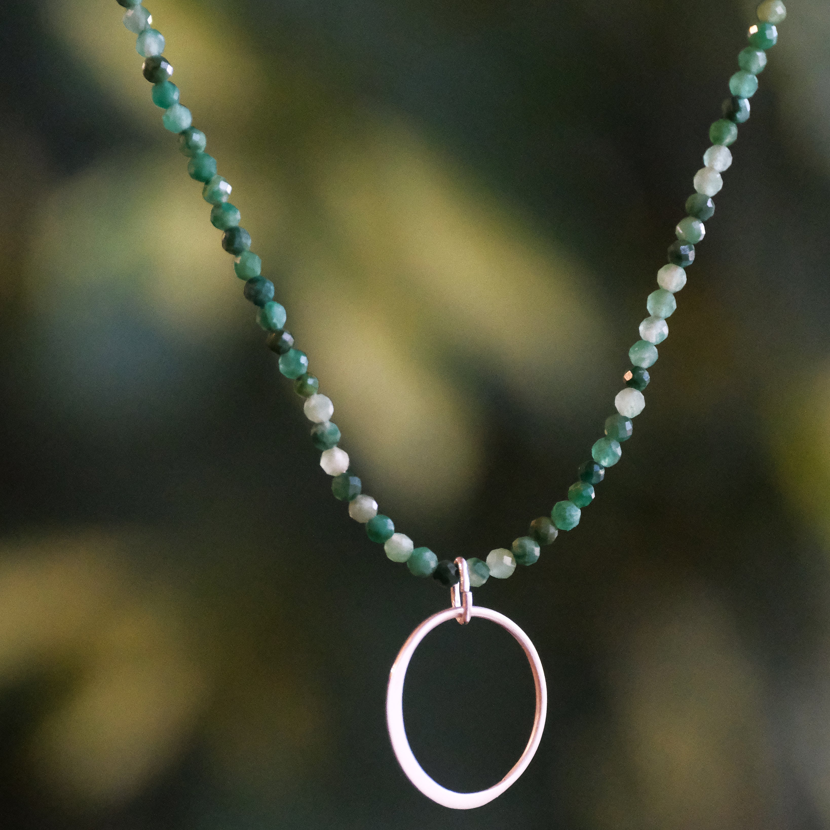 Jade + Sterling 'O' Necklace