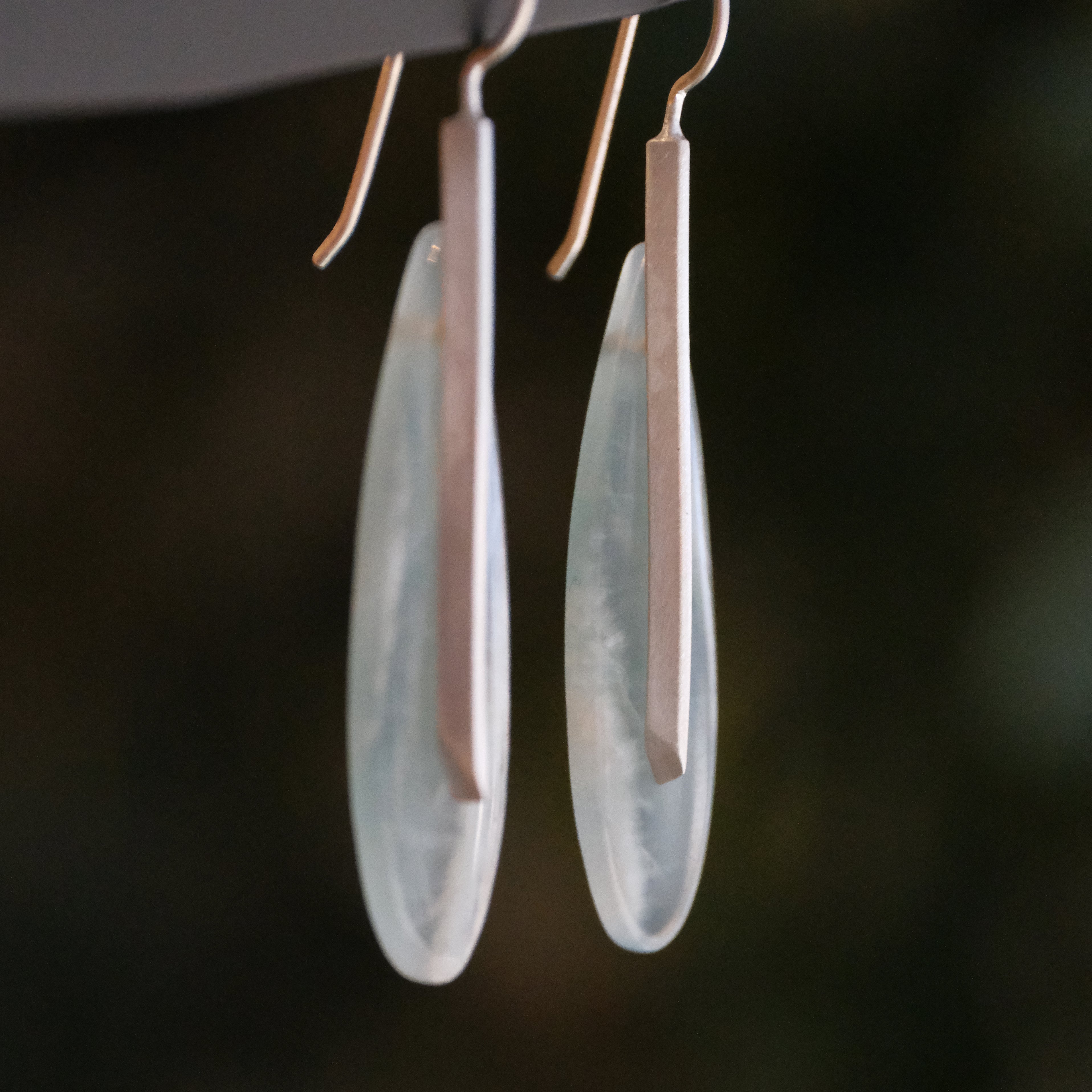 Blue Onyx + Sterling Belfry Earrings - One of a Kind