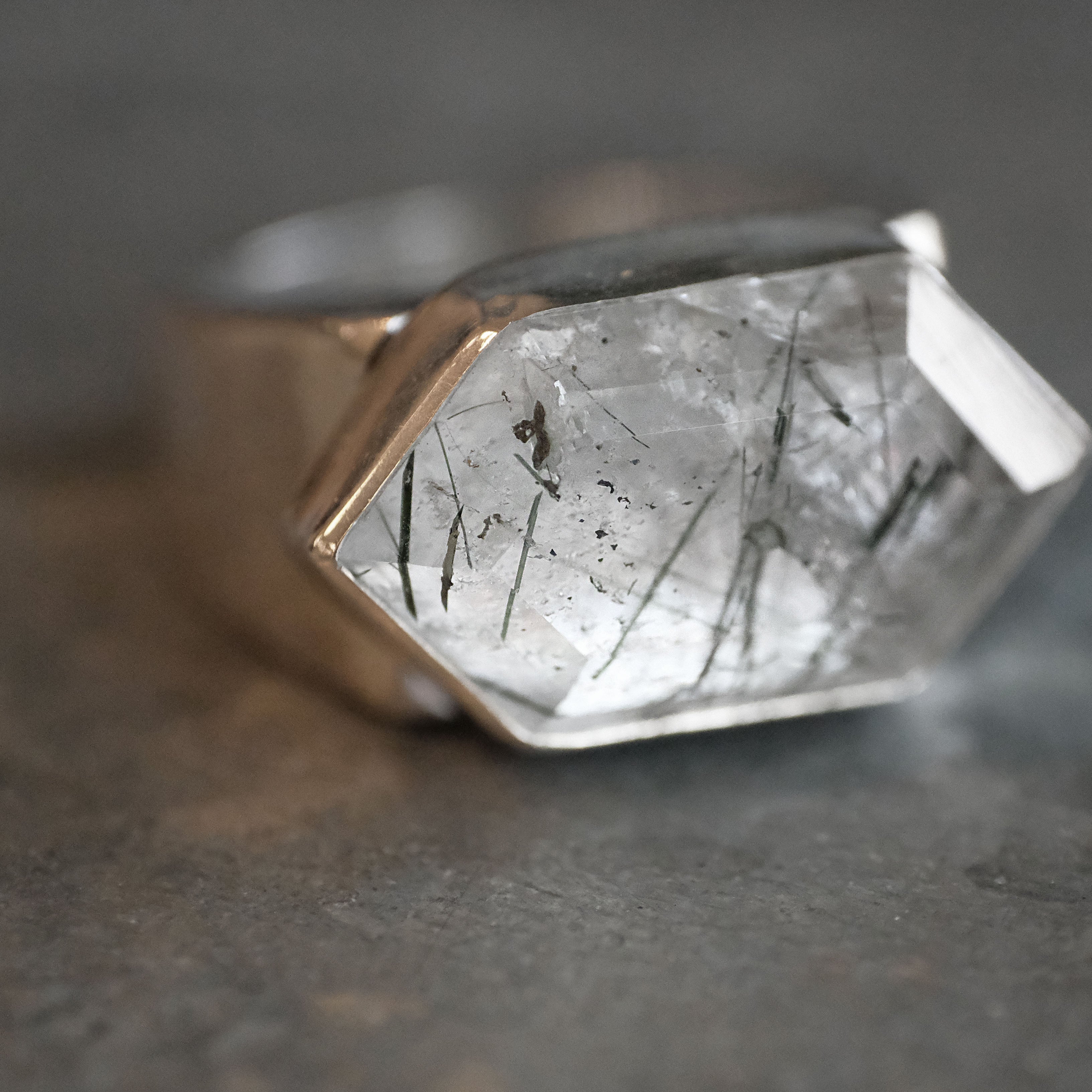 Tourmaline in Quartz + Sterling Spectre Ring (Size 6.5) - One of a Kind