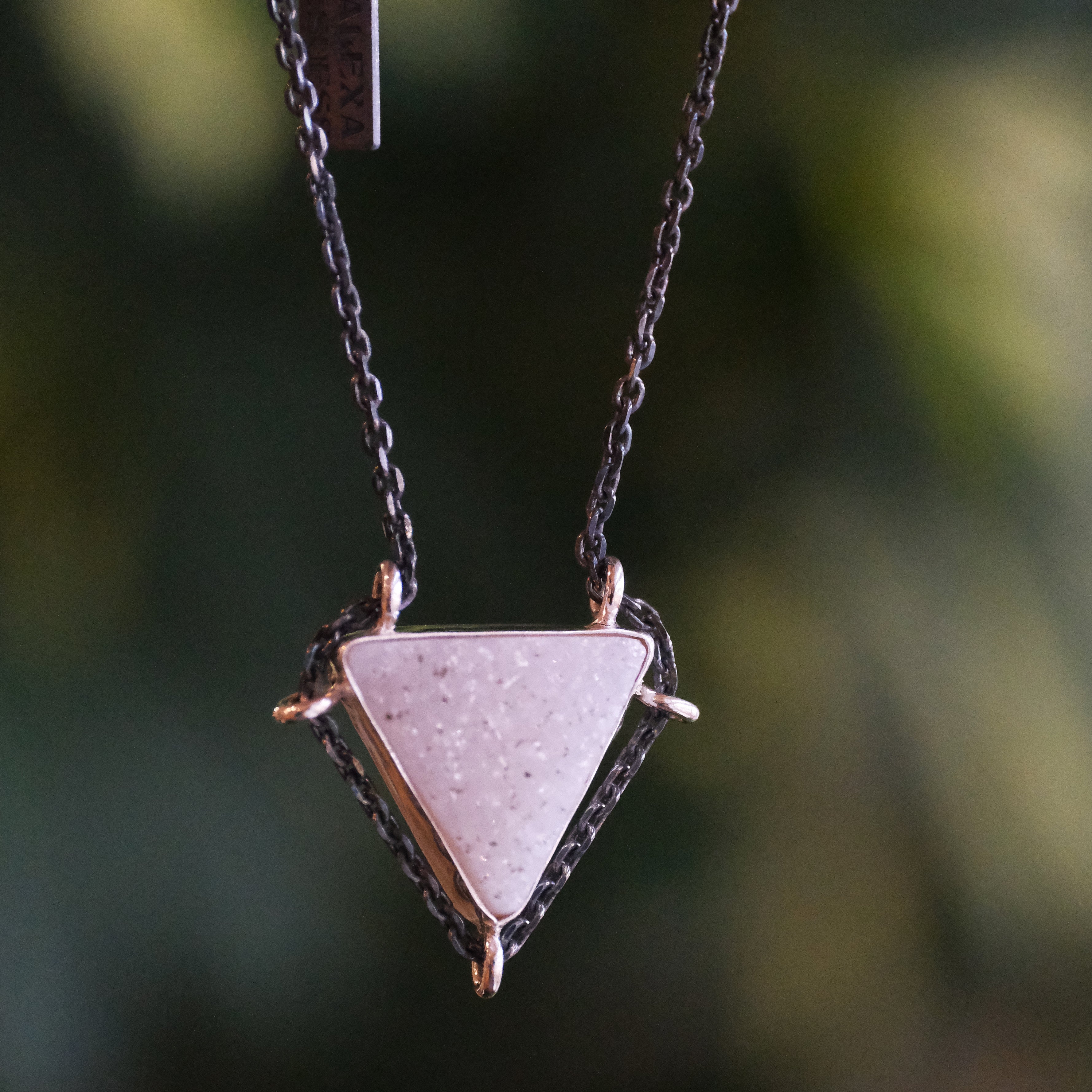 Snow Druzy Path Necklace - One of a Kind