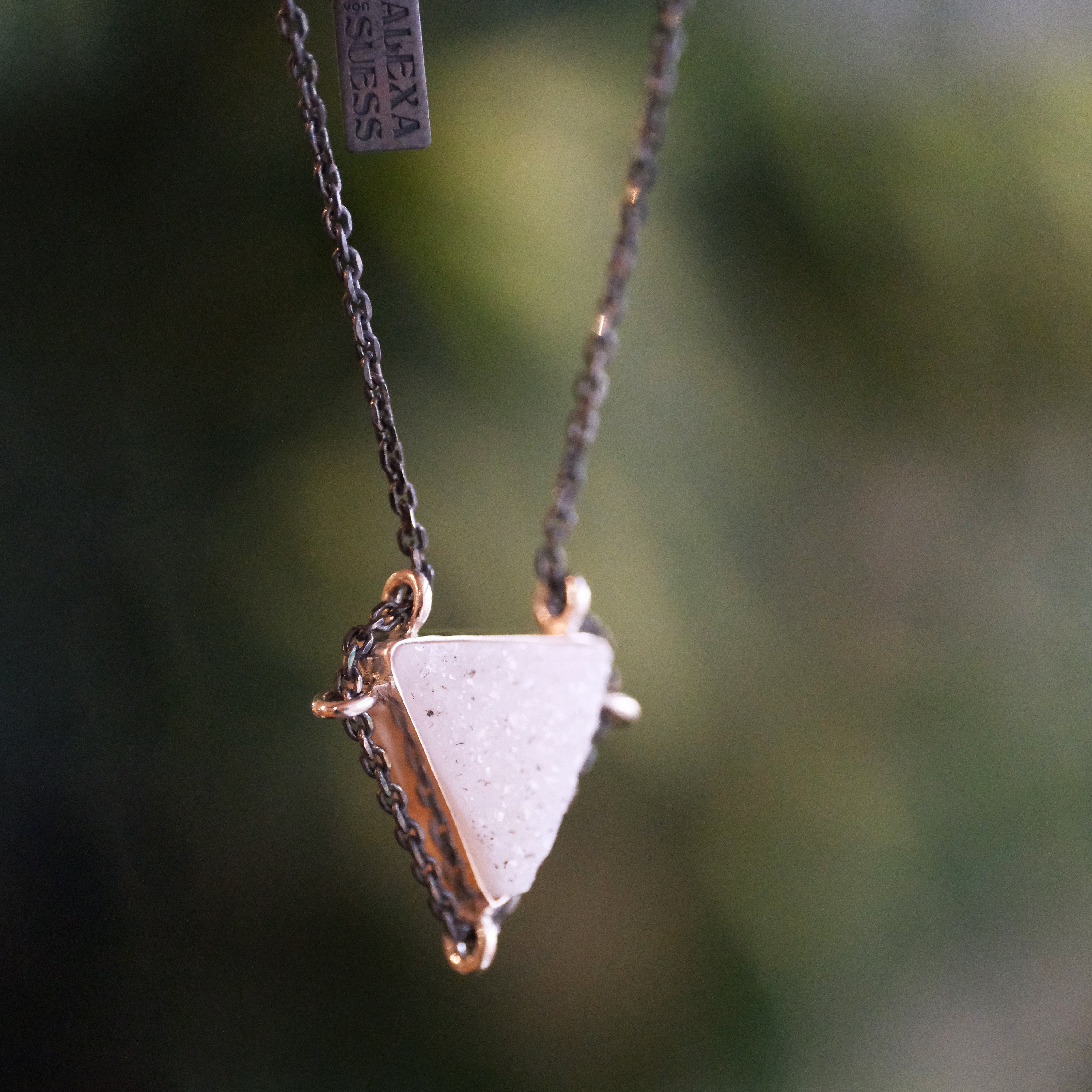 Snow Druzy Path Necklace - One of a Kind