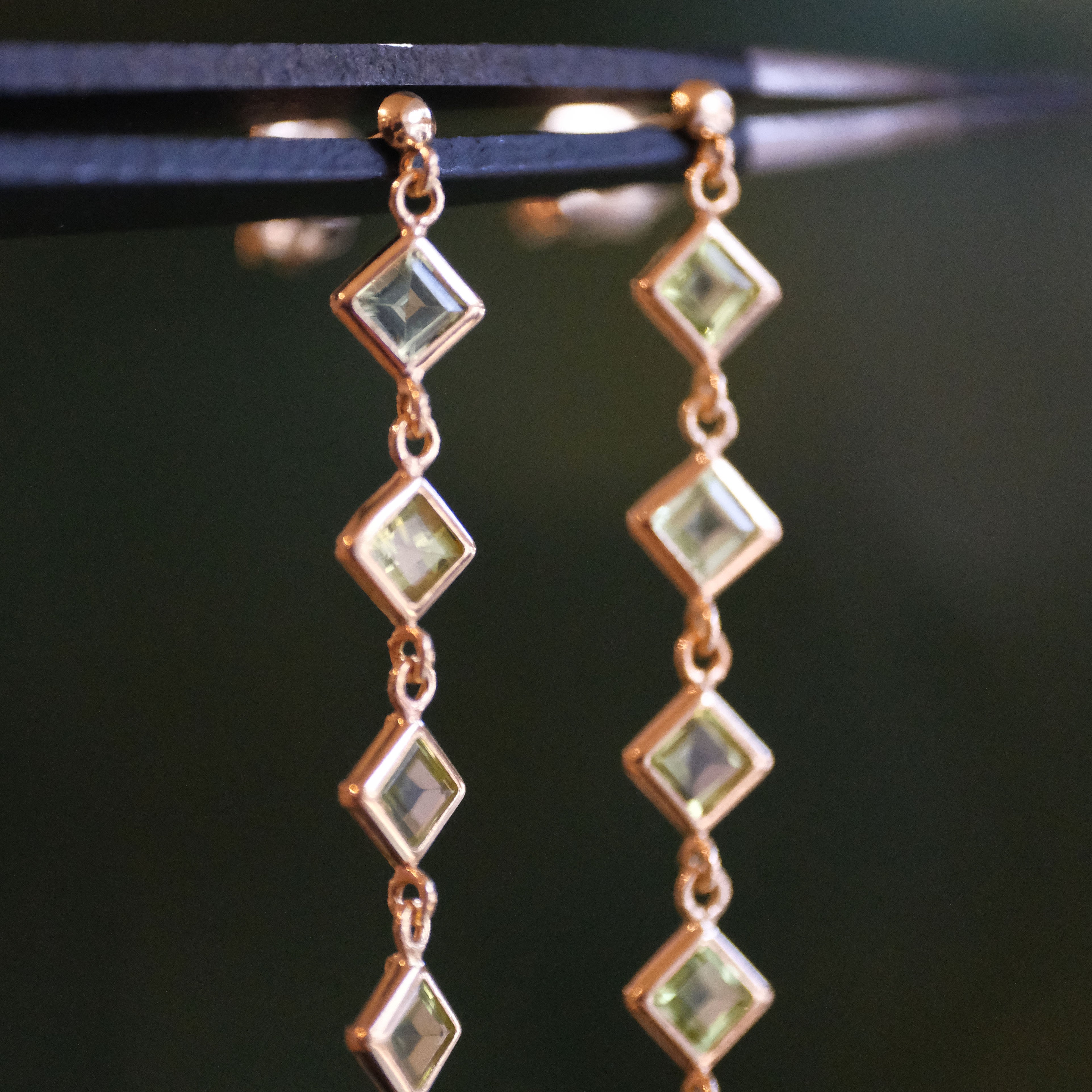 14k + Peridot Bard Earrings - One of a Kind