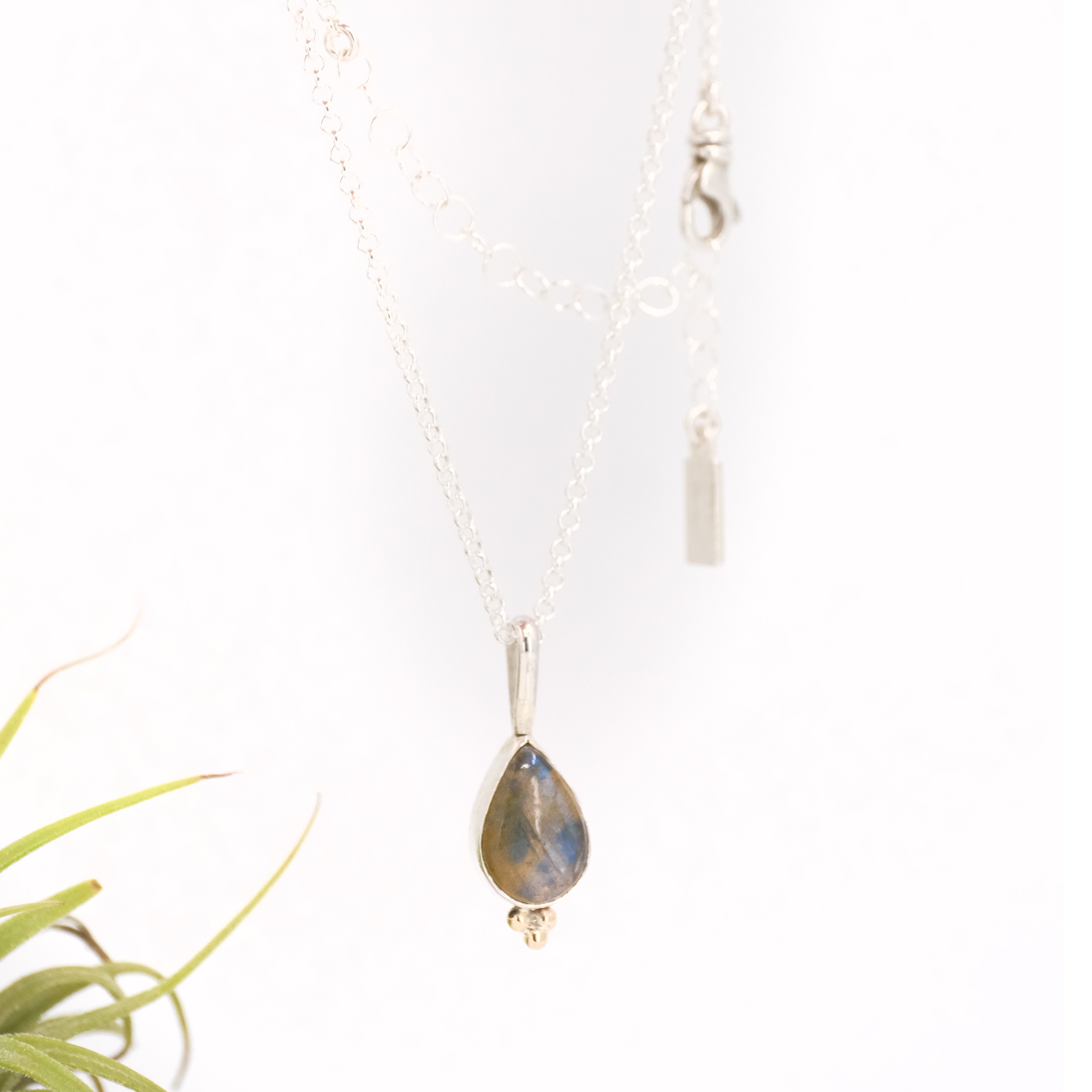 Labradorite Dewdrop Necklace - One of a Kind