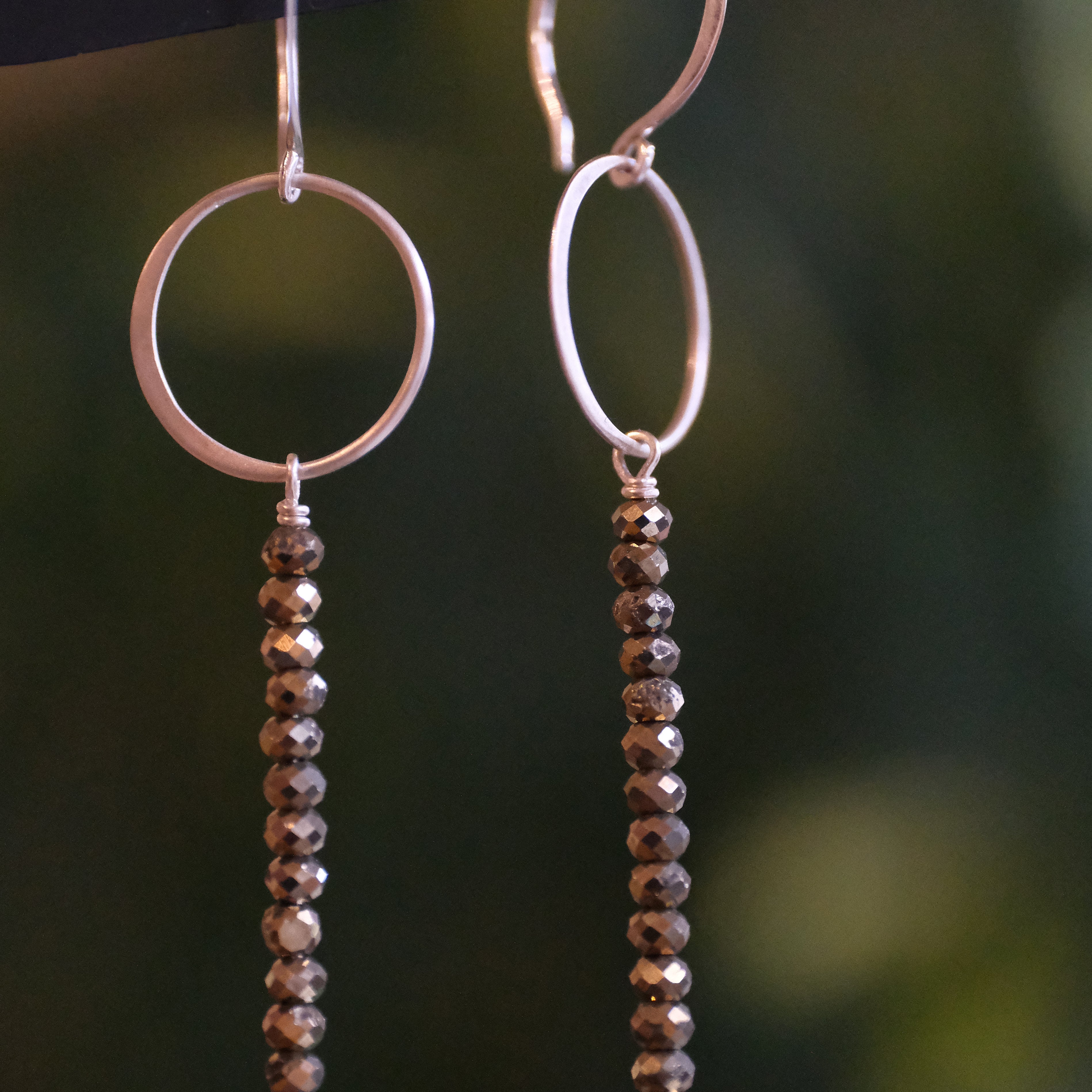 Sterling + Pyrite Comet Earrings
