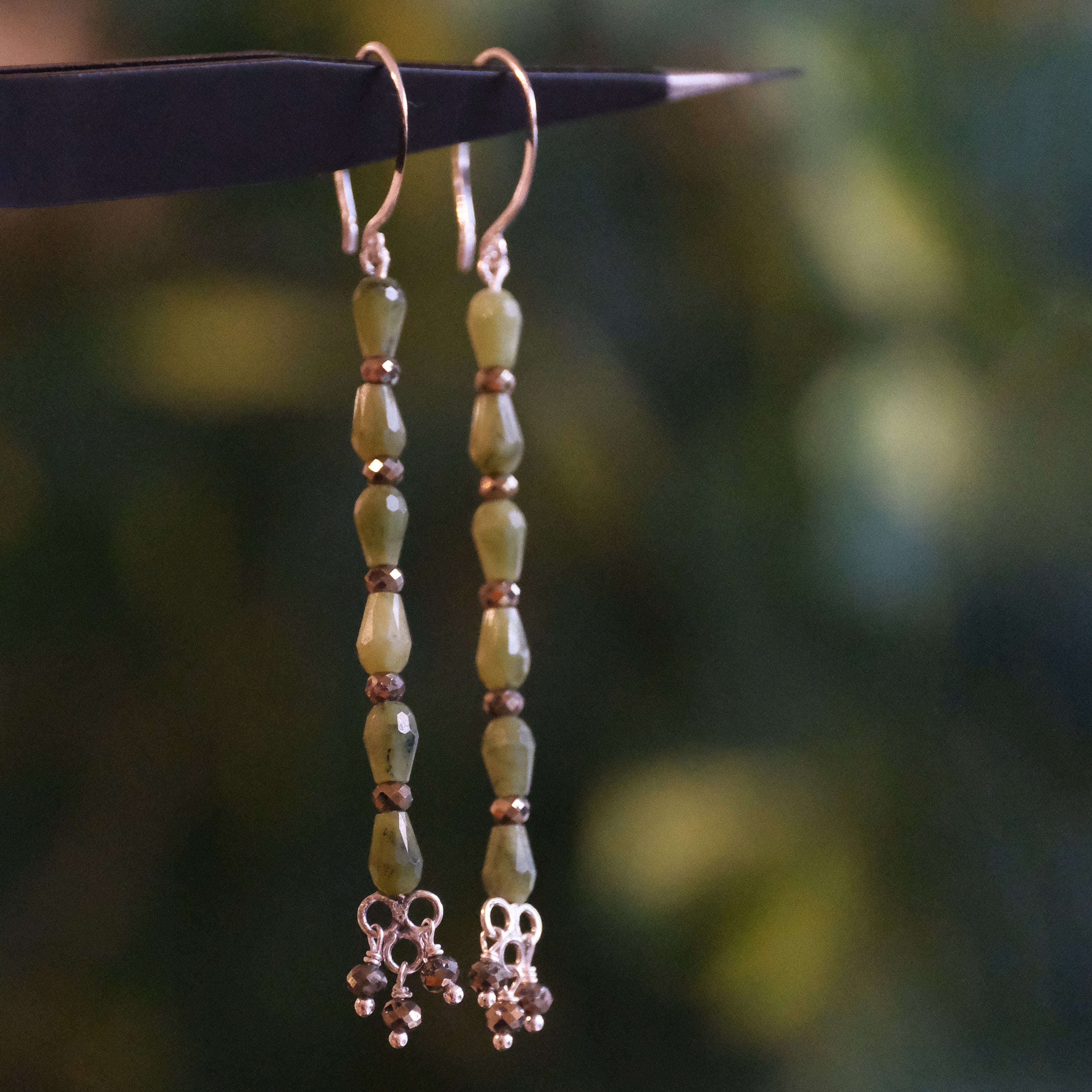 A Punta Jade + Pyrite Earrings