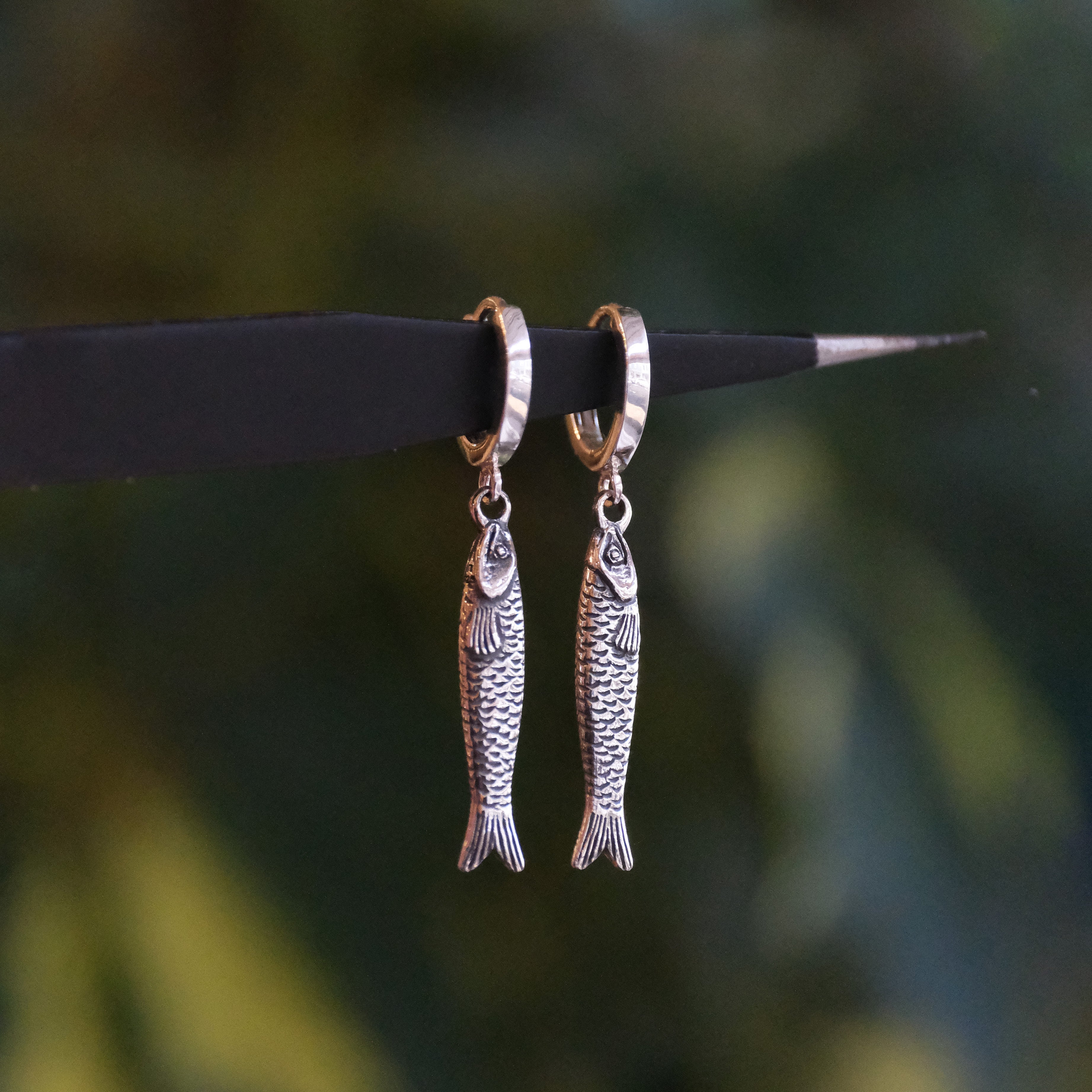 Sterling Sardine Hugger Earrings
