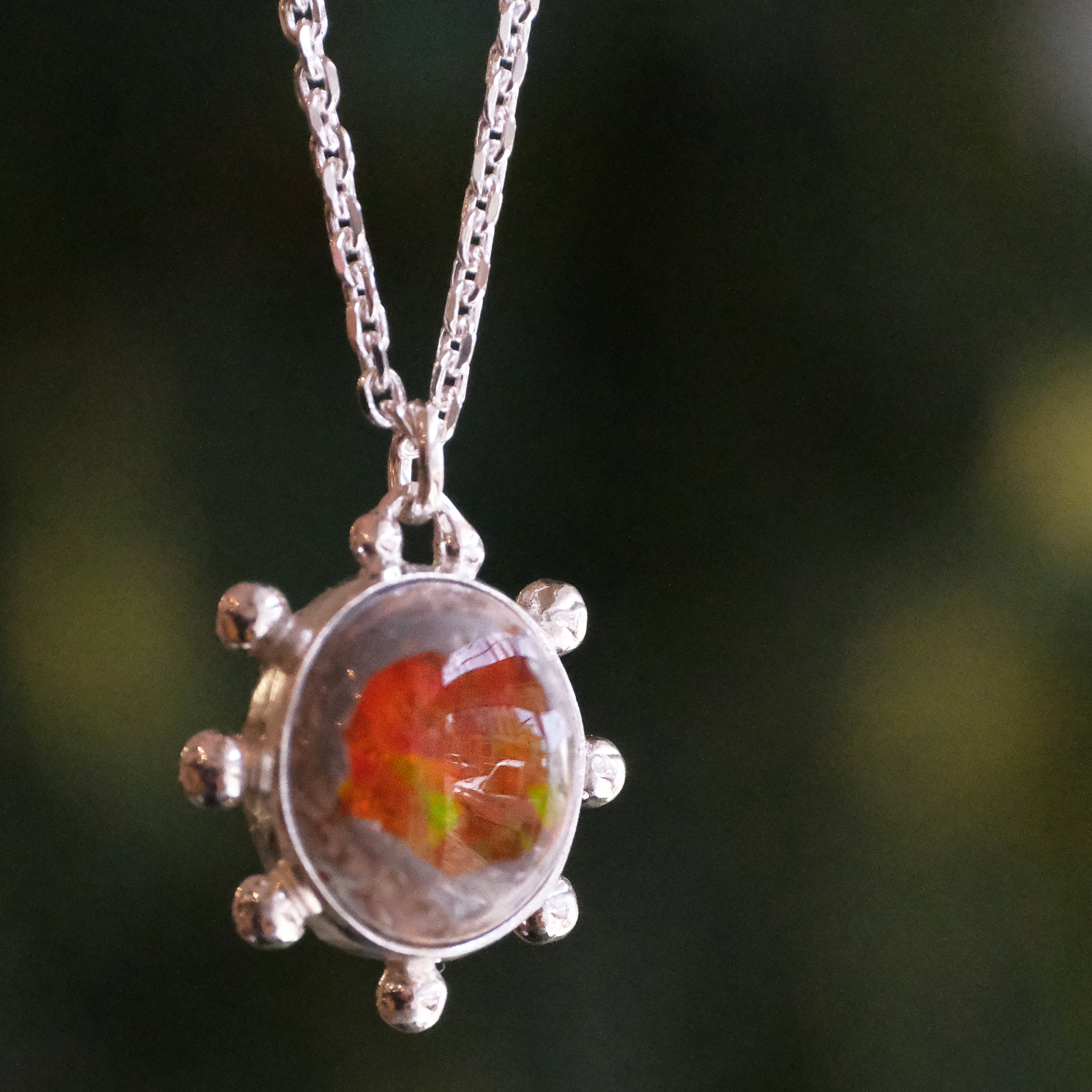 Mexican Fire Opal El Sol Necklace - One of a Kind