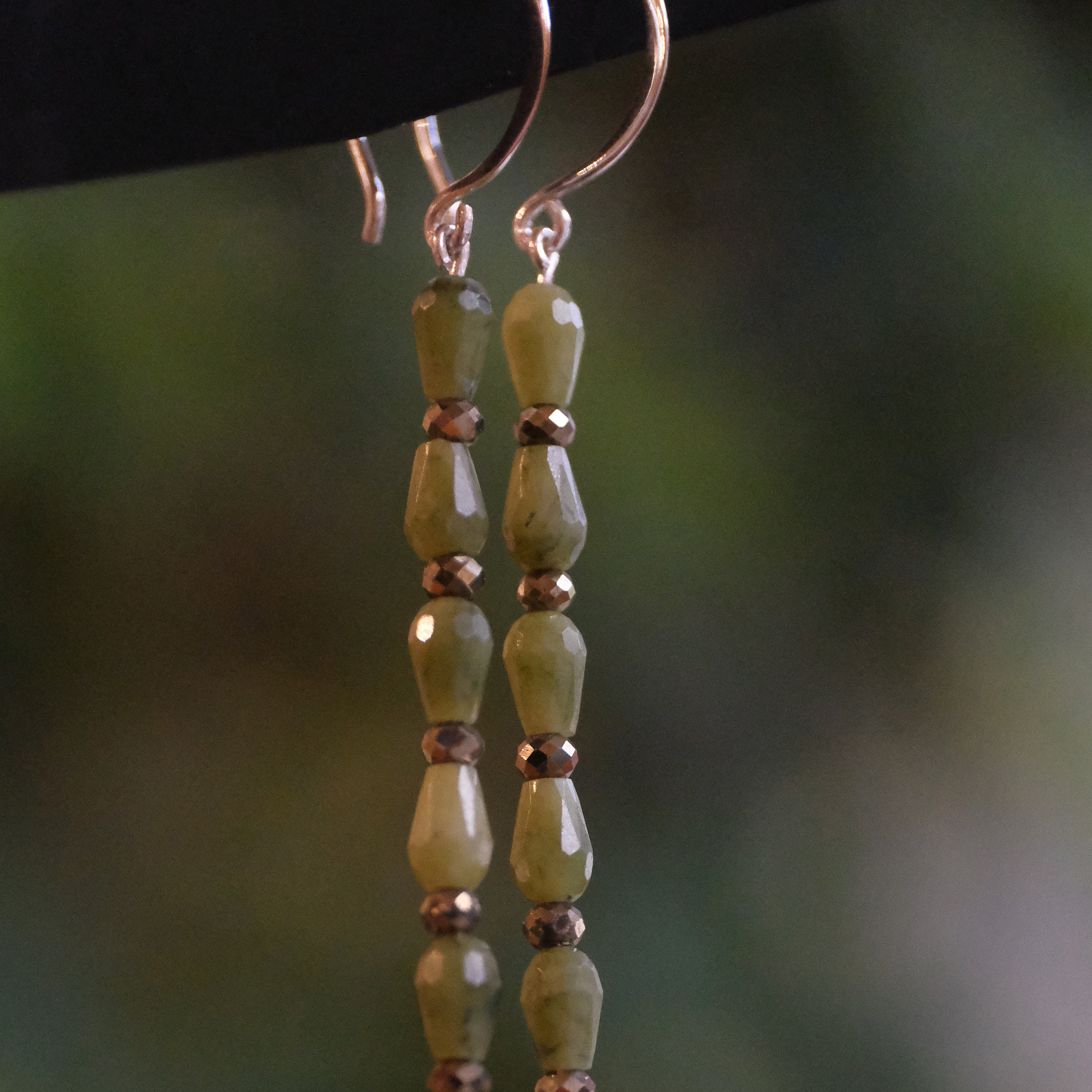 A Punta Jade + Pyrite Earrings