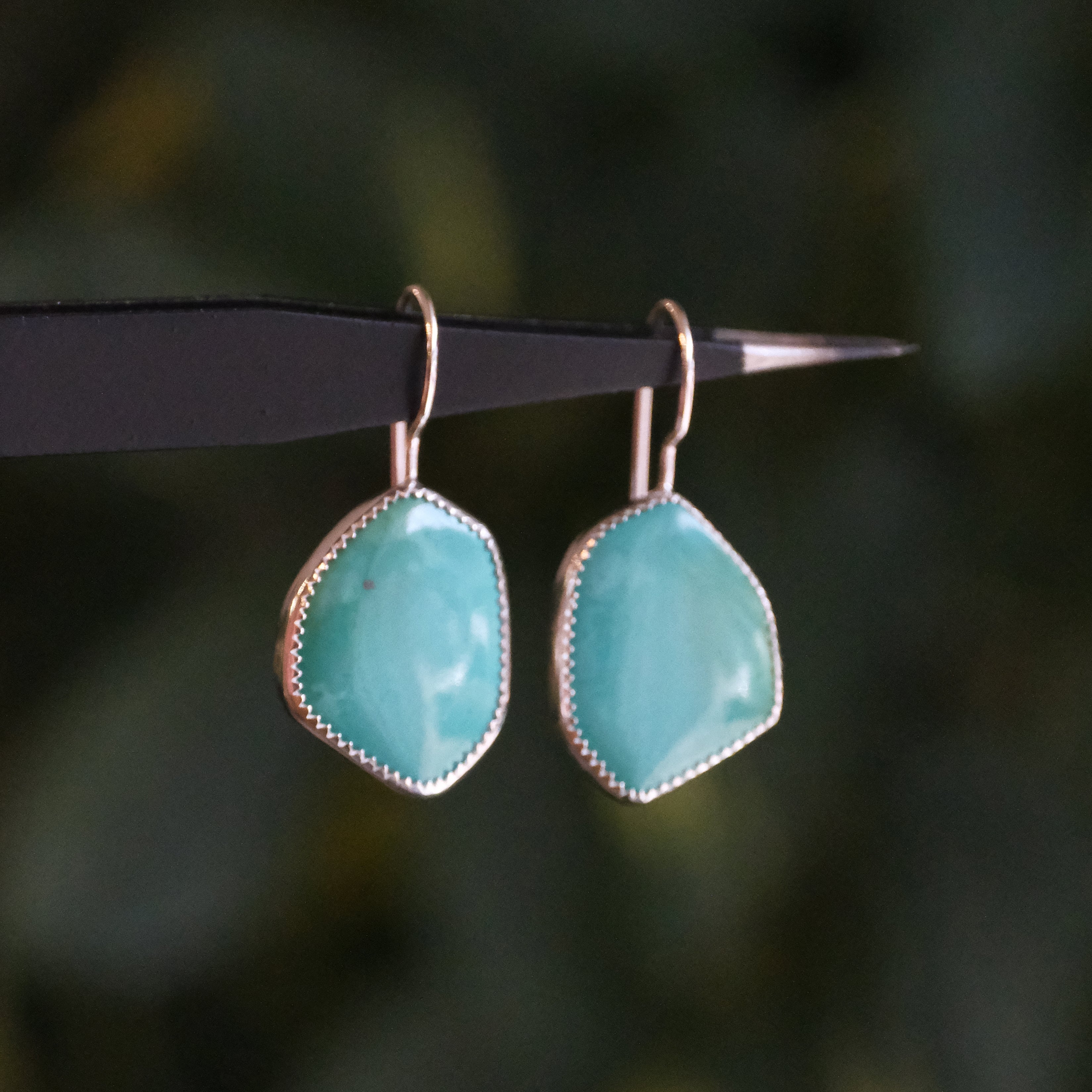 Turquoise + Sterling Angles Earrings - One of a Kind