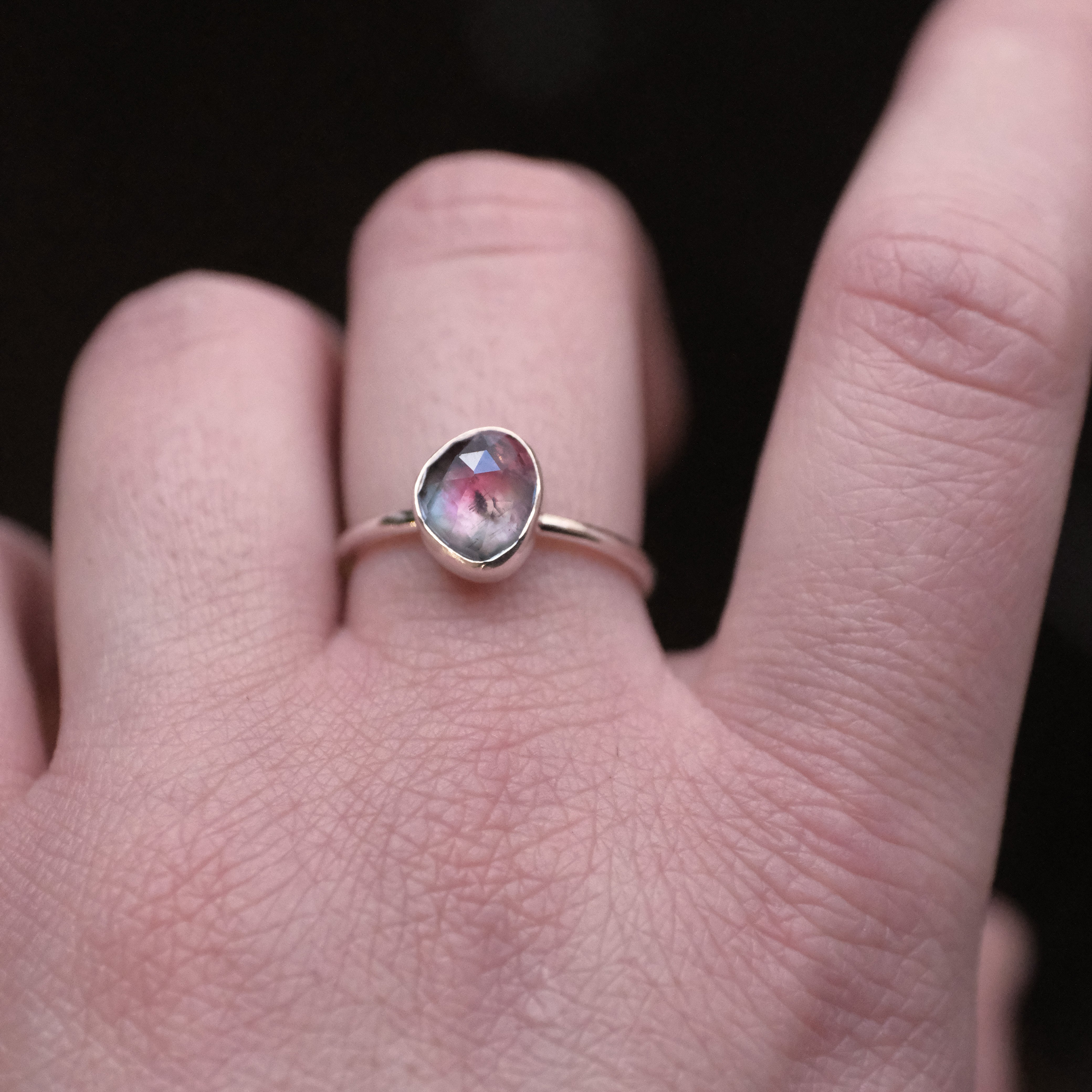 Watermelon Tourmaline Chiquito Ring (Size 7) - One of a Kind