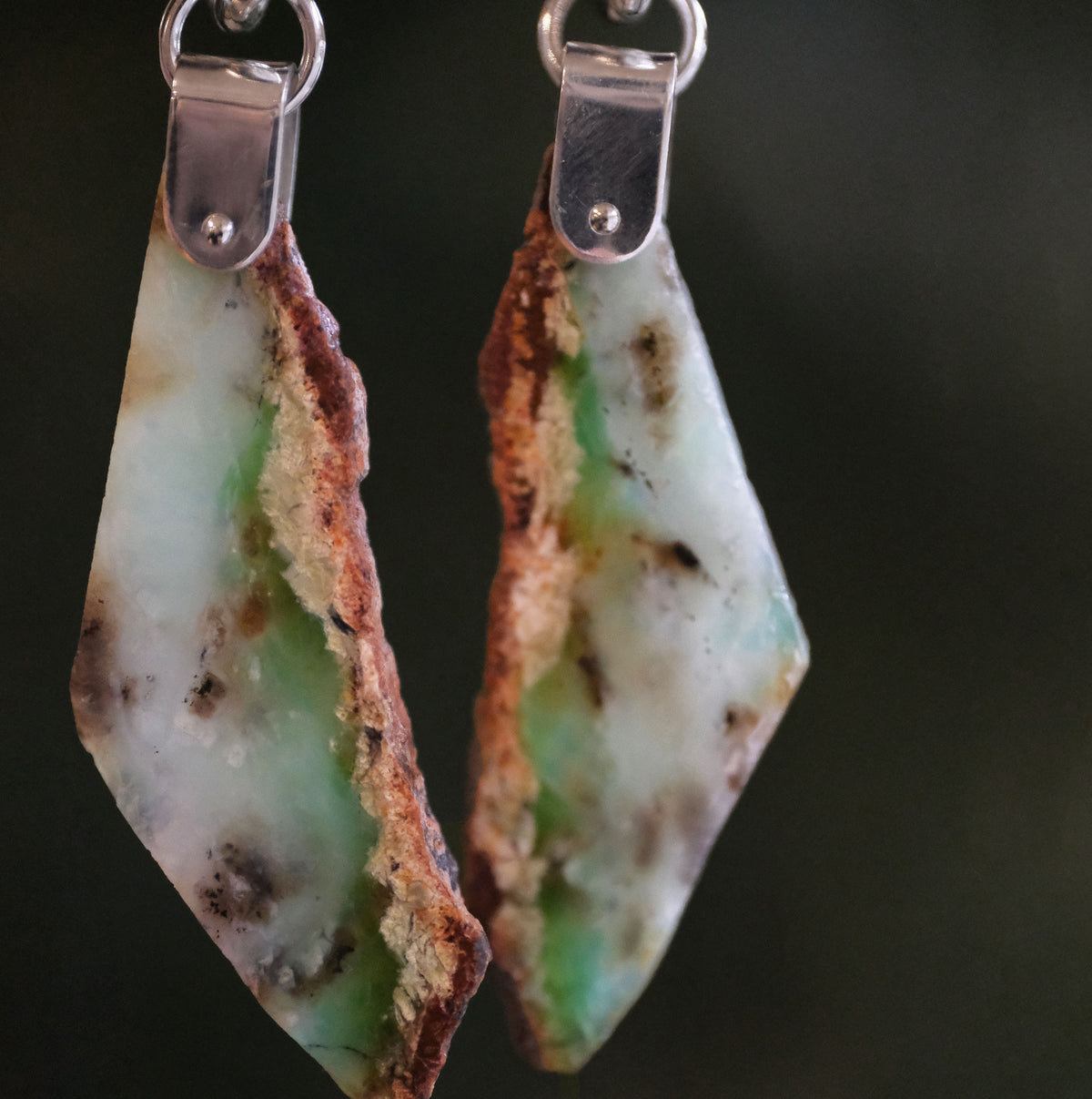 Raw Chrysoprase Saddle Huggers