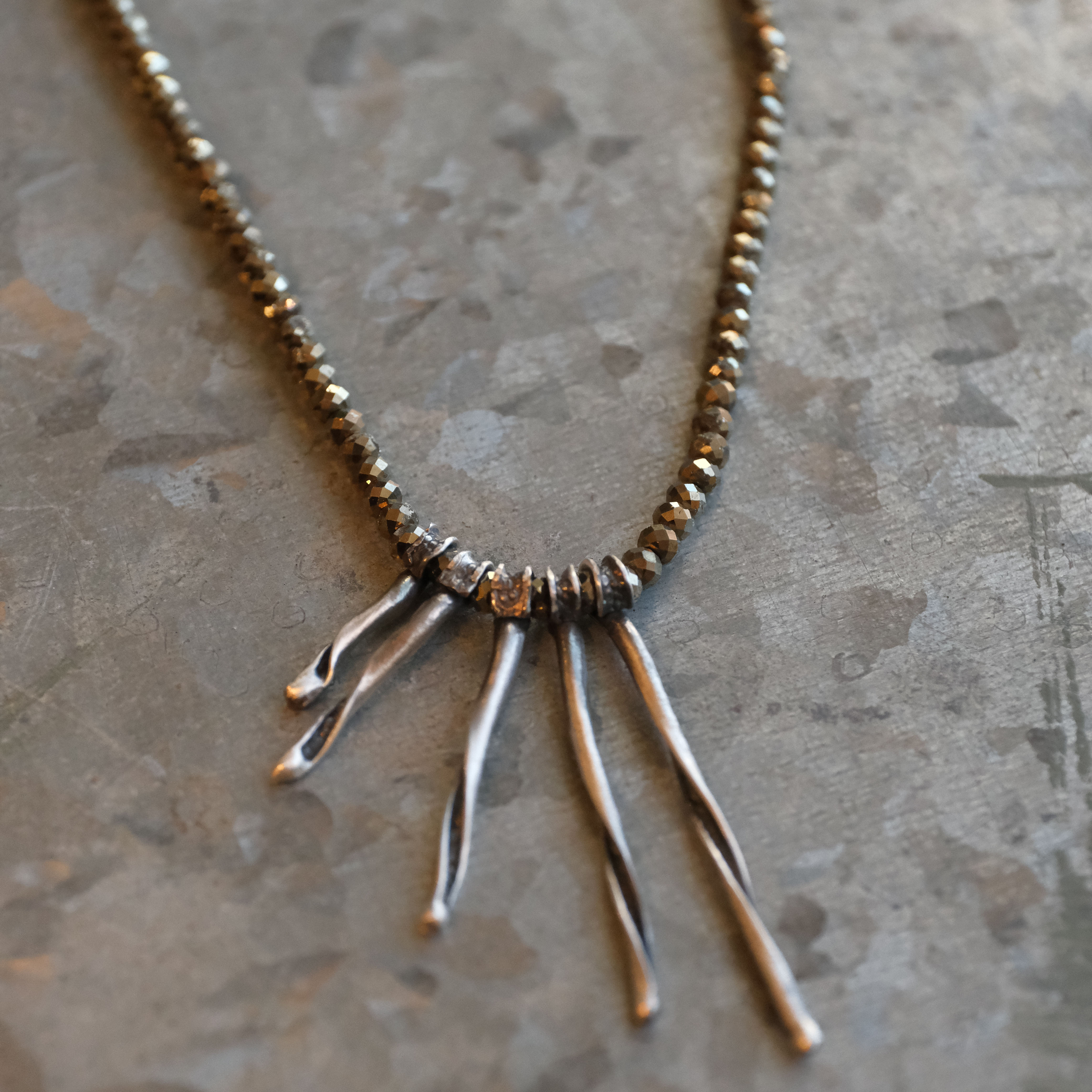 Astraea Sterling + Pyrite Necklace - One of a Kind