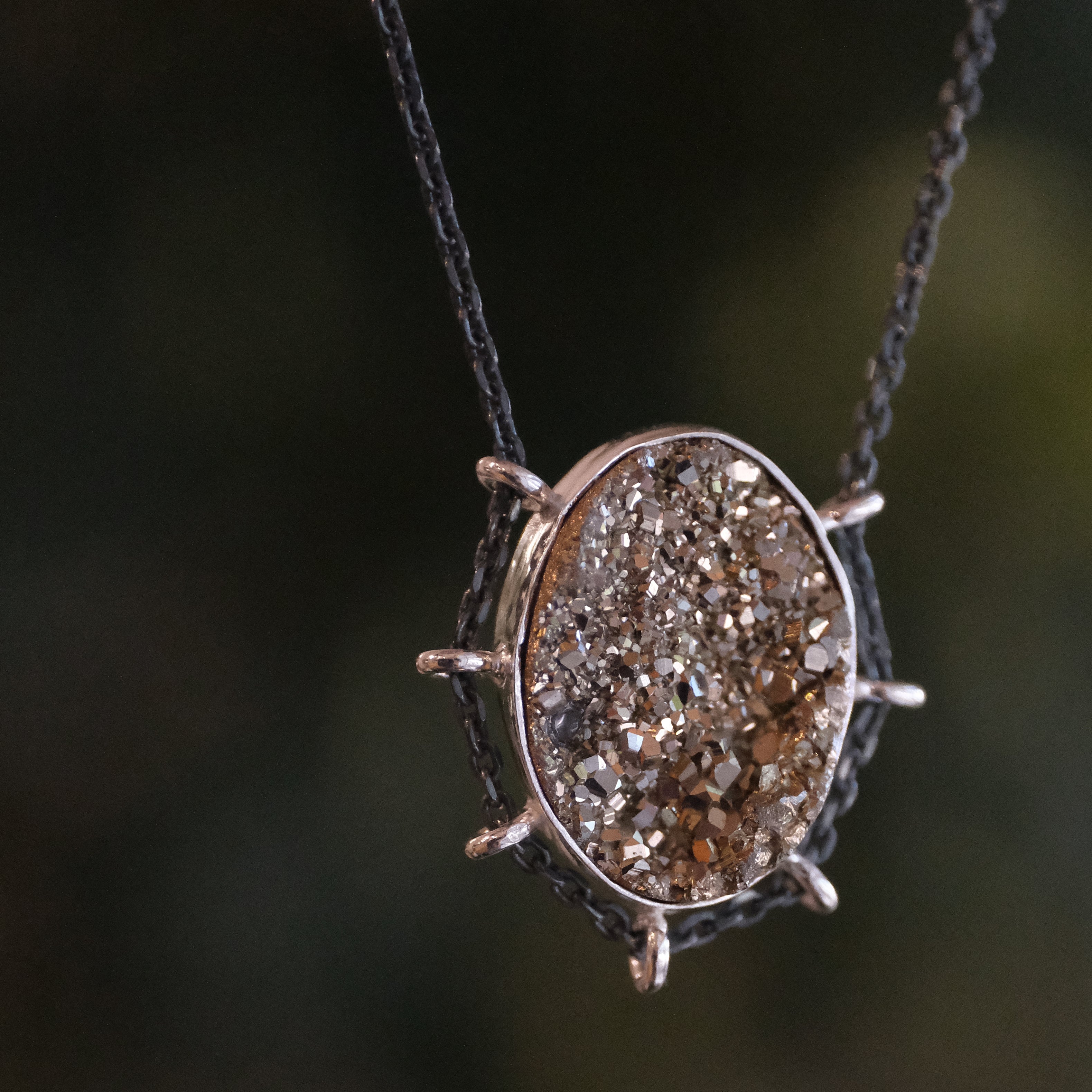 Sterling + Pyrite Path Necklace - One of a Kind