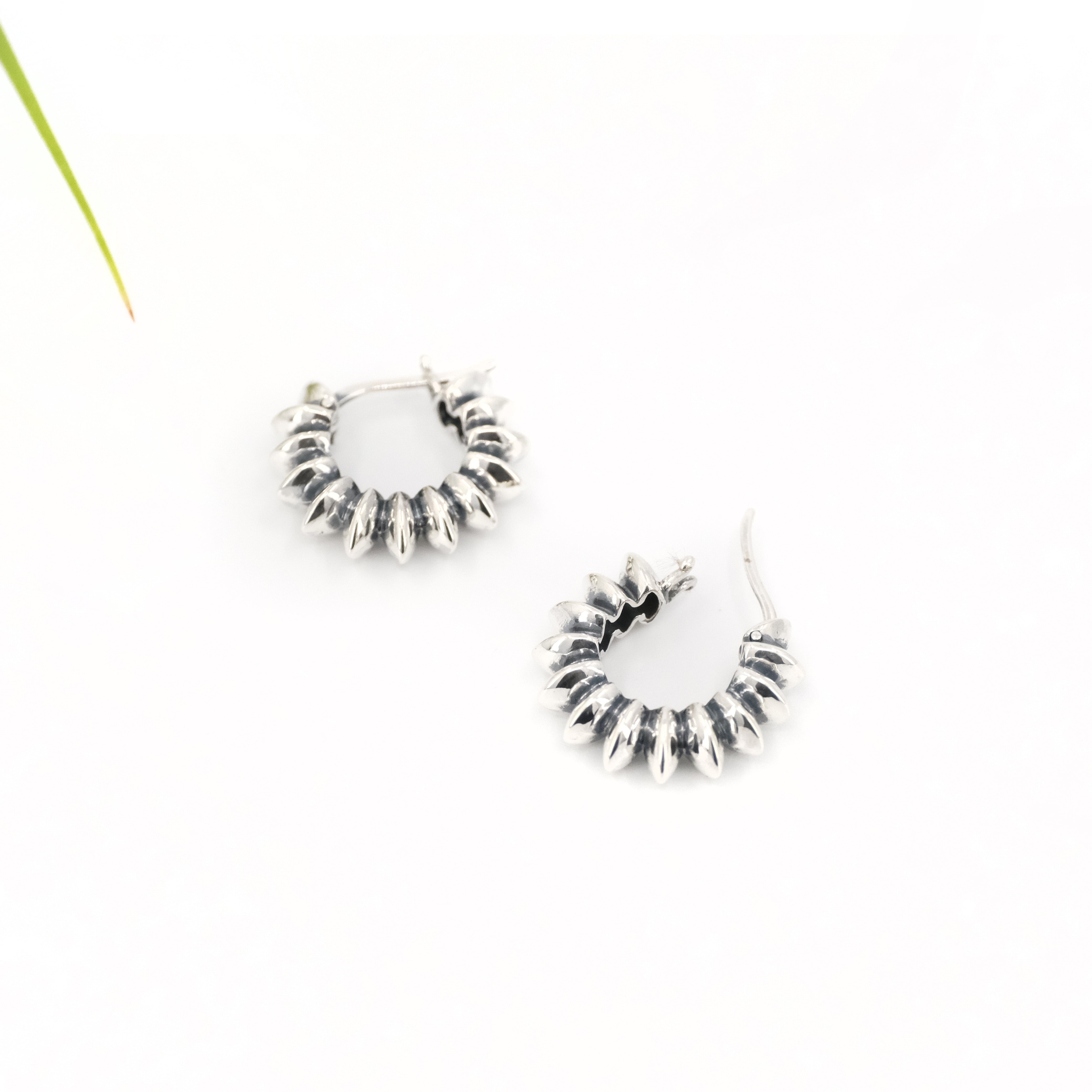 Sterling Silver Rattler Hoops