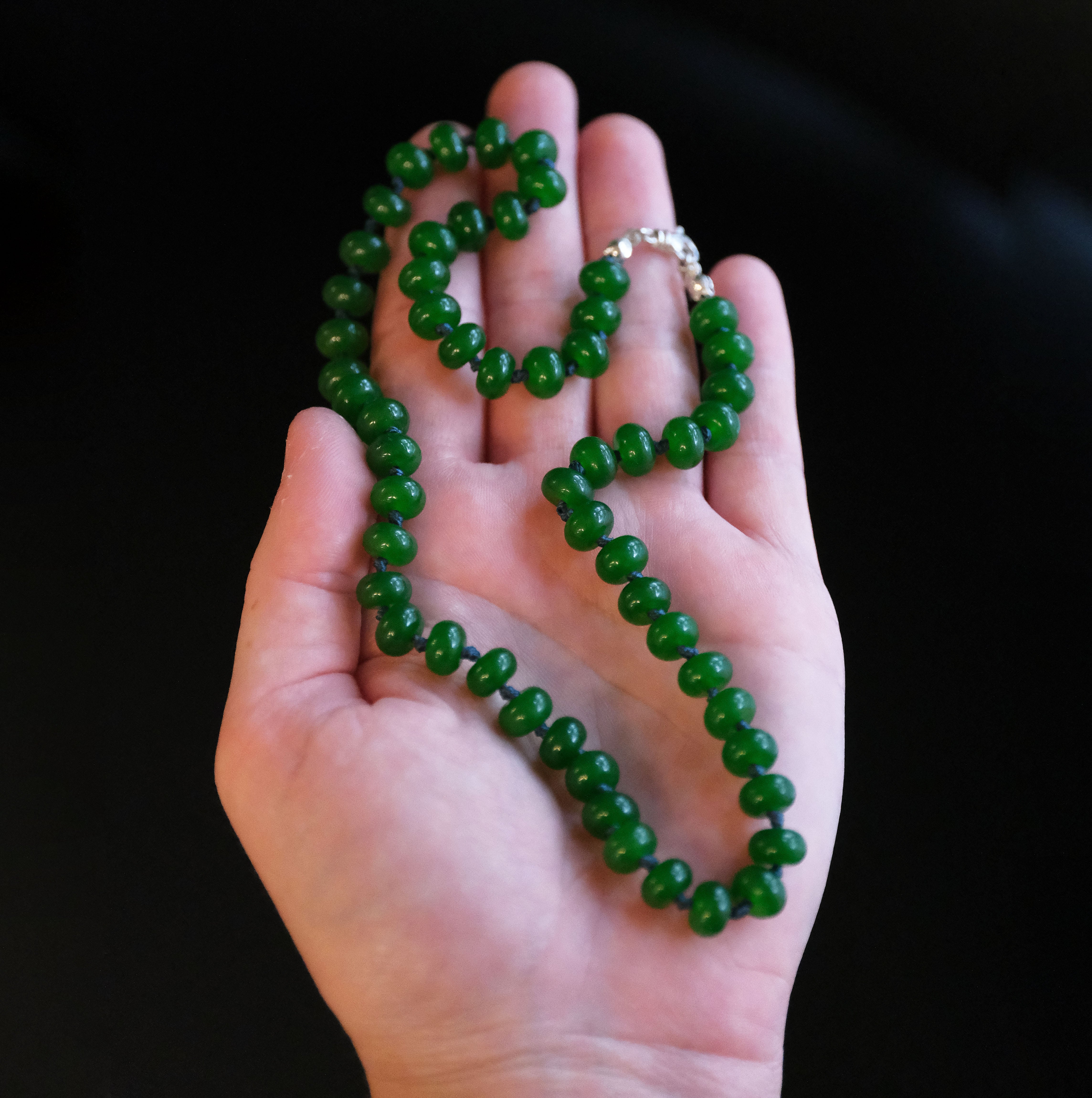 Knotted Nephrite Jade Necklace