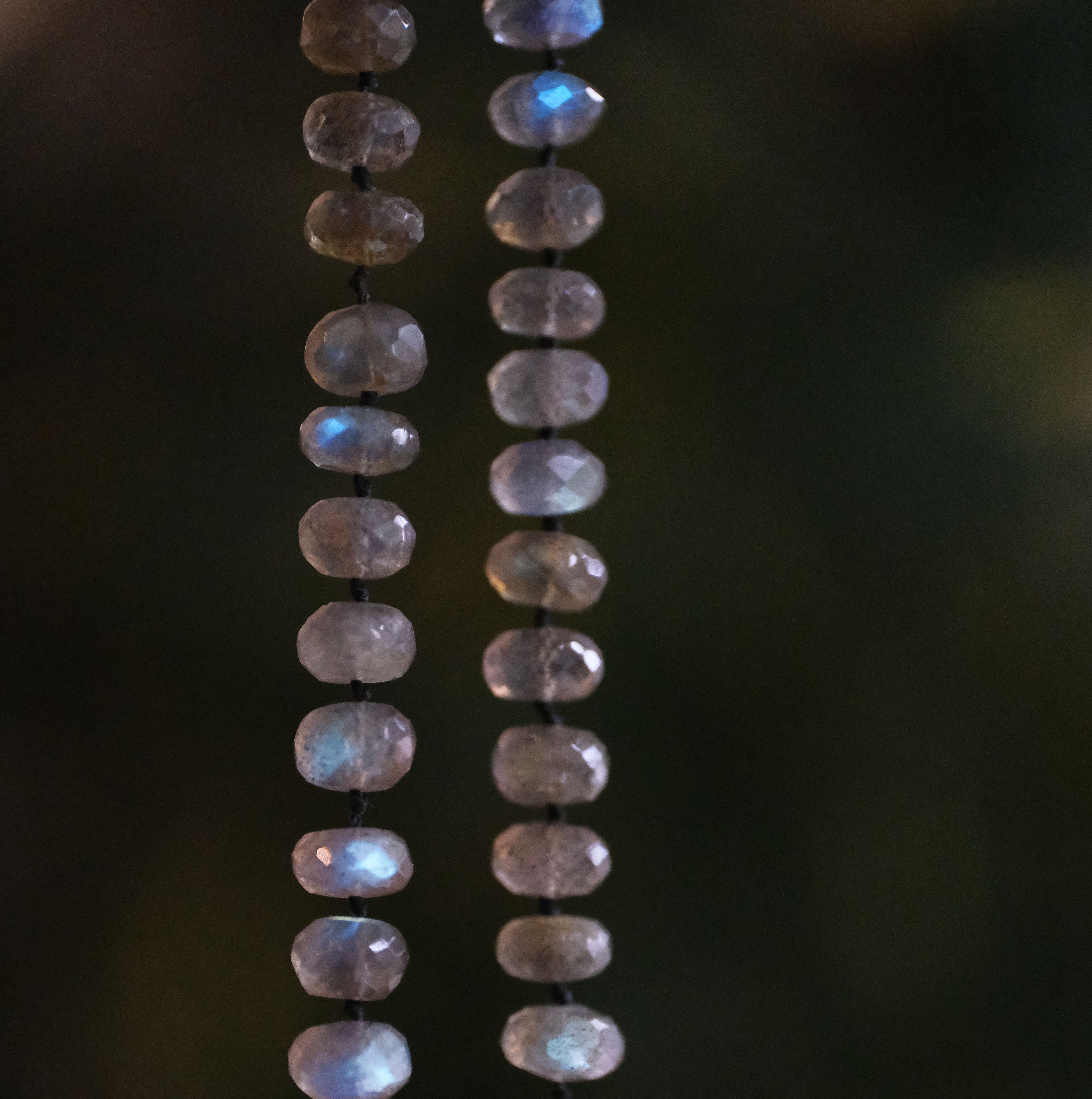 Knotted Labradorite + Sterling Satellite Necklace