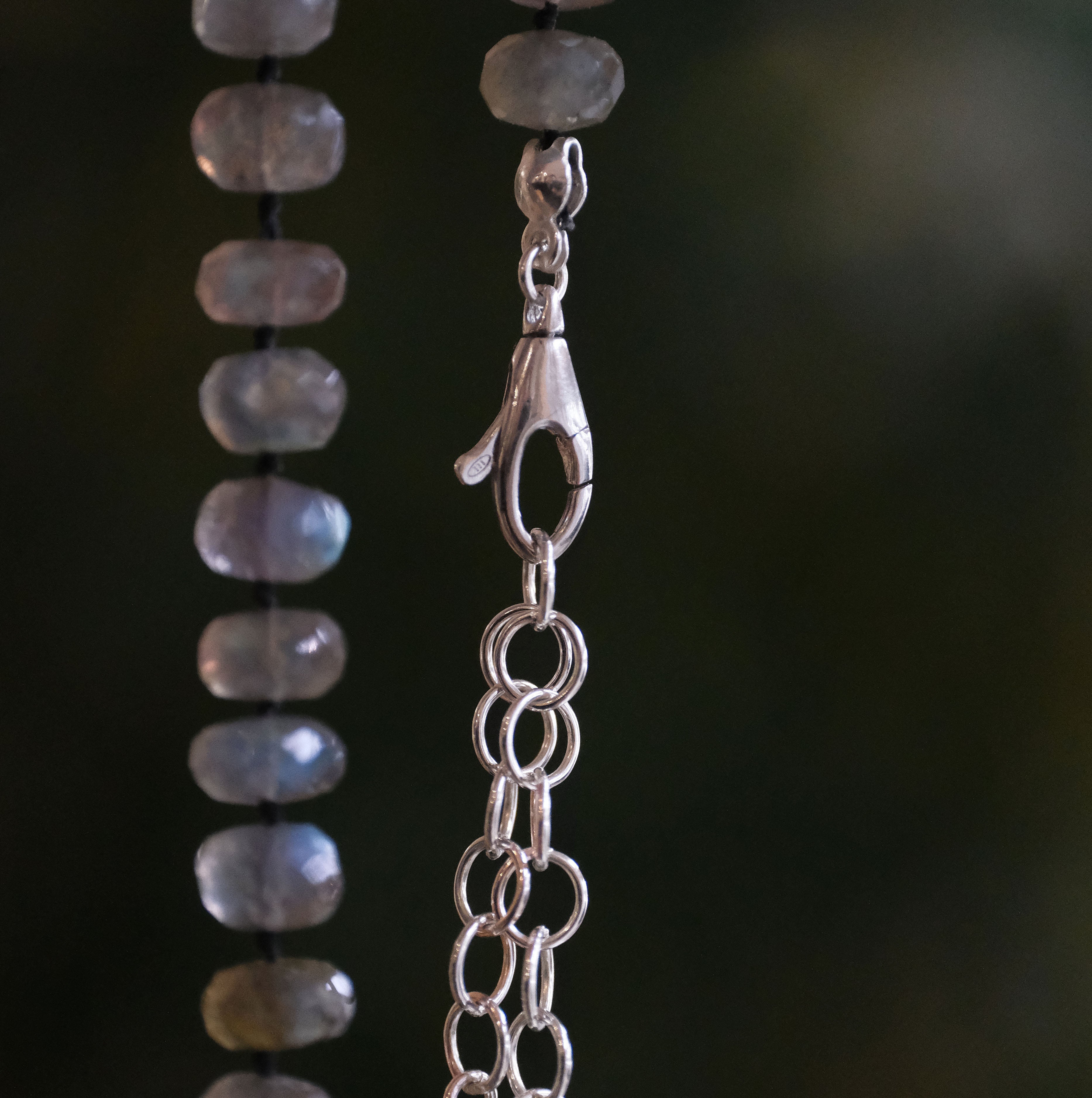 Knotted Labradorite + Sterling Satellite Necklace