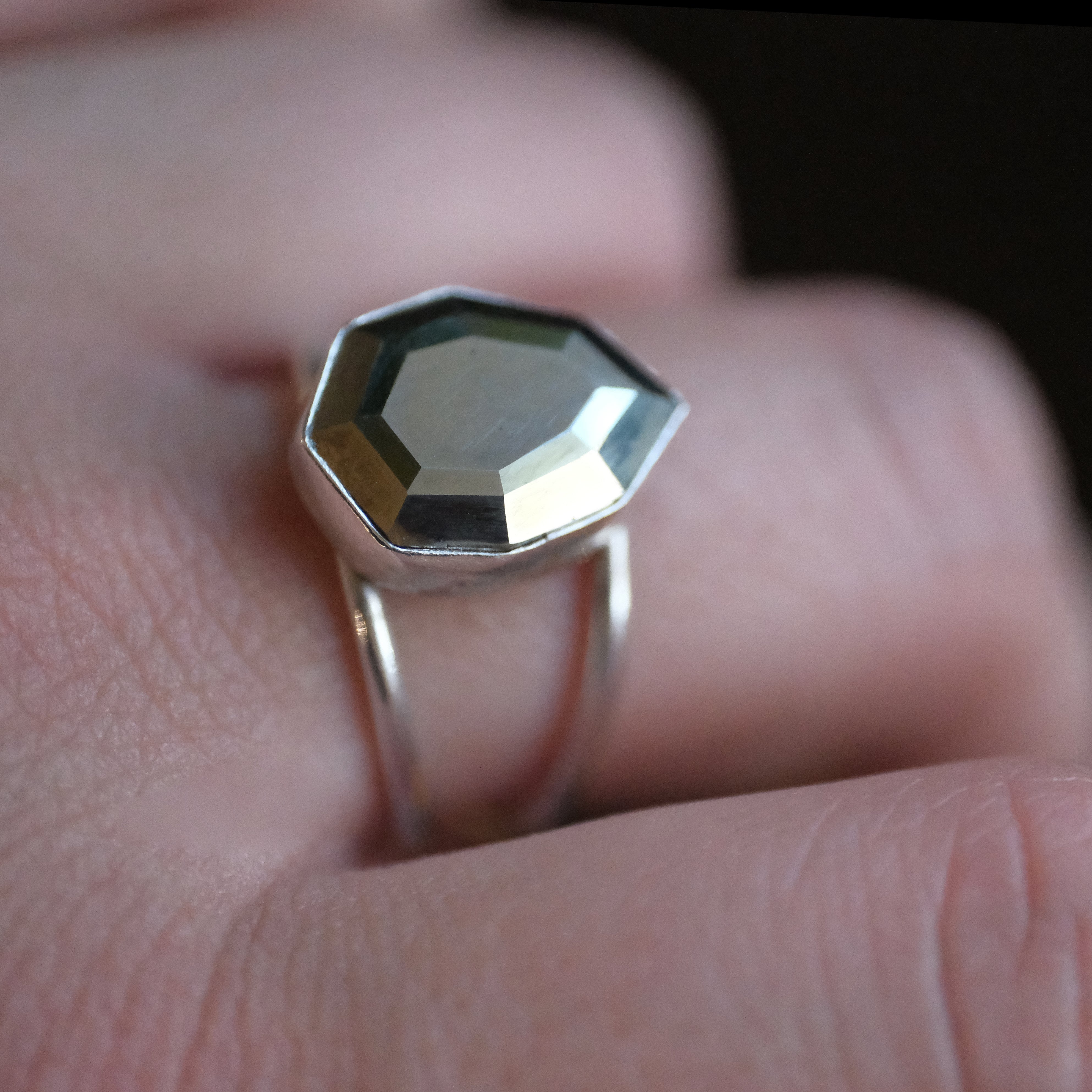 Sterling + Pyrite Vignette Ring (Size 7.5) - One of a Kind