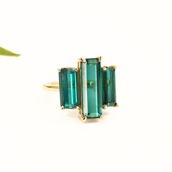 14k + Tourmaline Jungle Ring