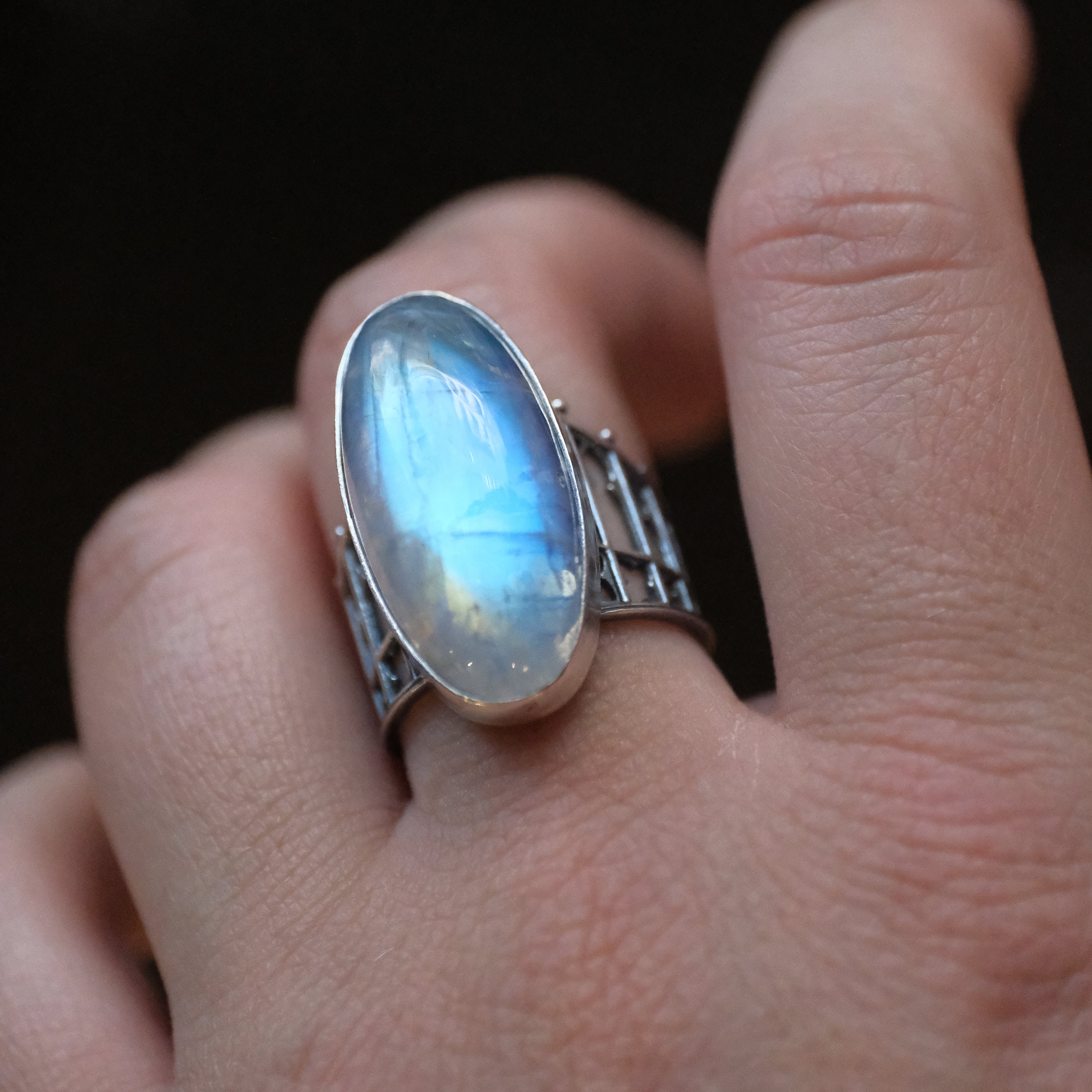 Moonstone Cathedral Ring (Size 7) - One of a Kind
