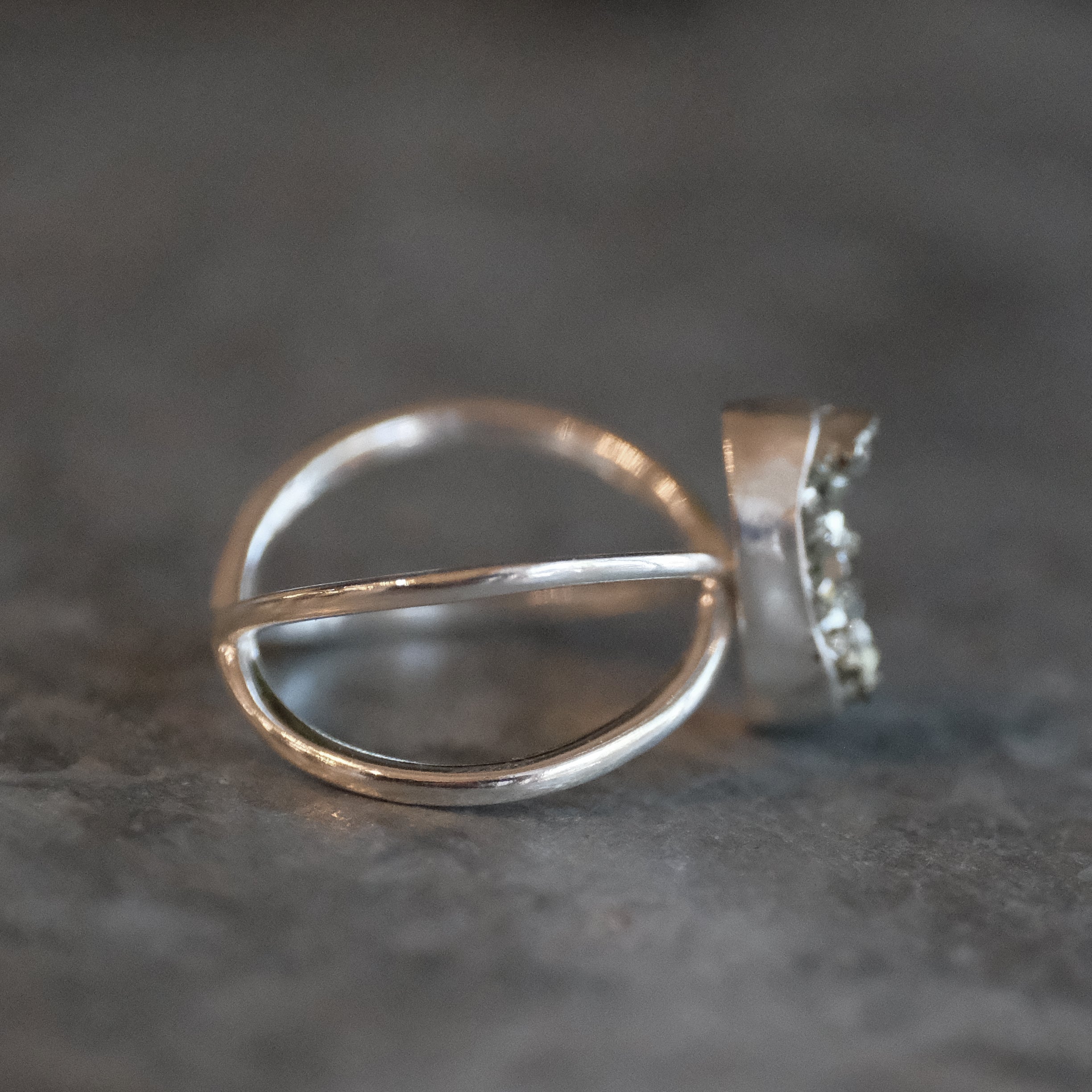 Pyrite Atom Ring (Size 8) - One of a Kind