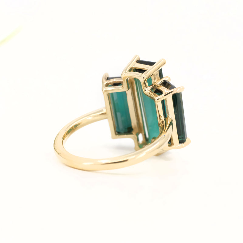 14k + Tourmaline Jungle Ring