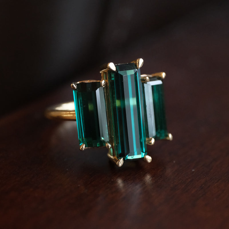 14k + Tourmaline Jungle Ring