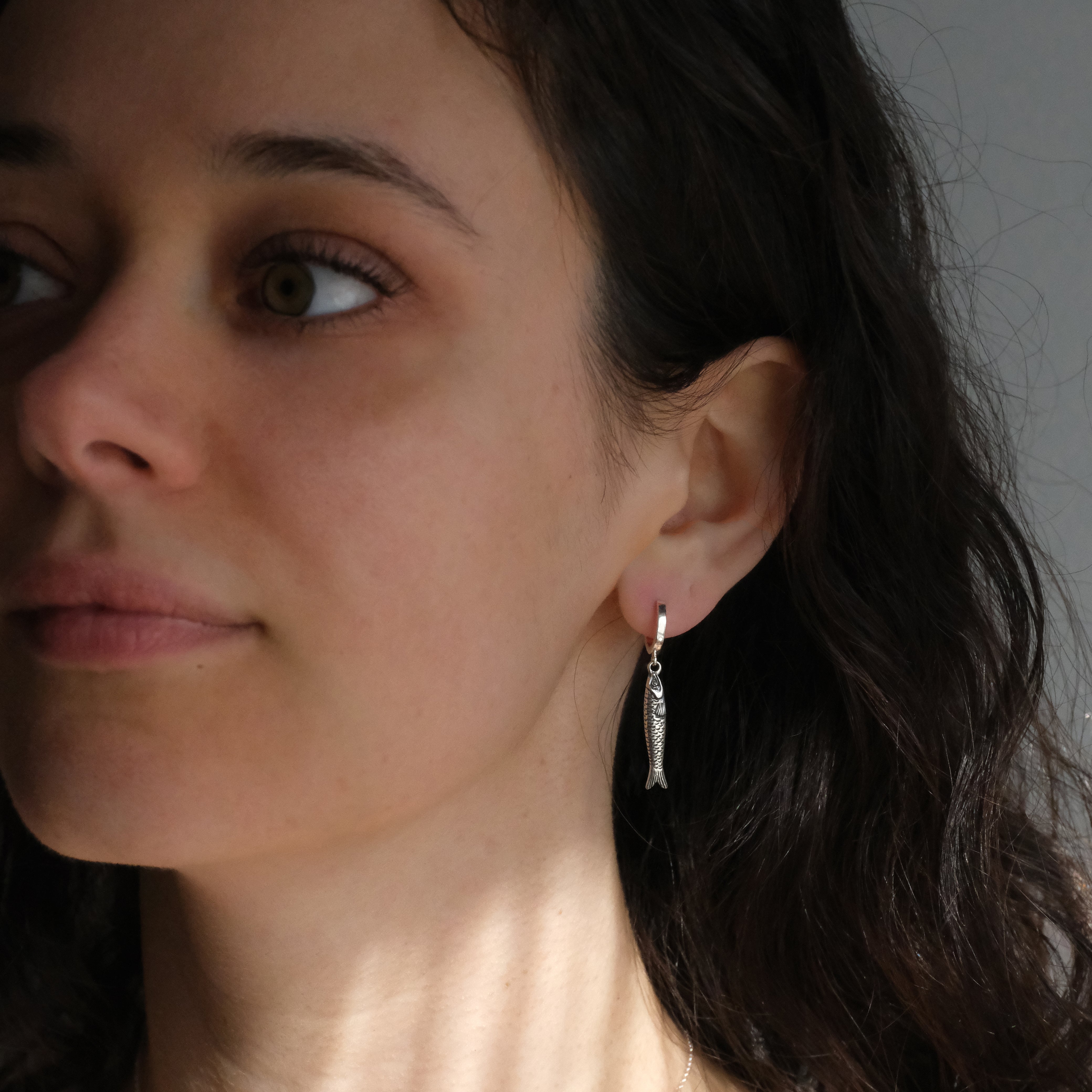 Sterling Sardine Hugger Earrings