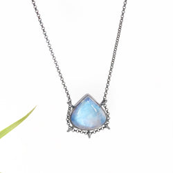 Rainbow Moonstone Path Necklace - One of a Kind