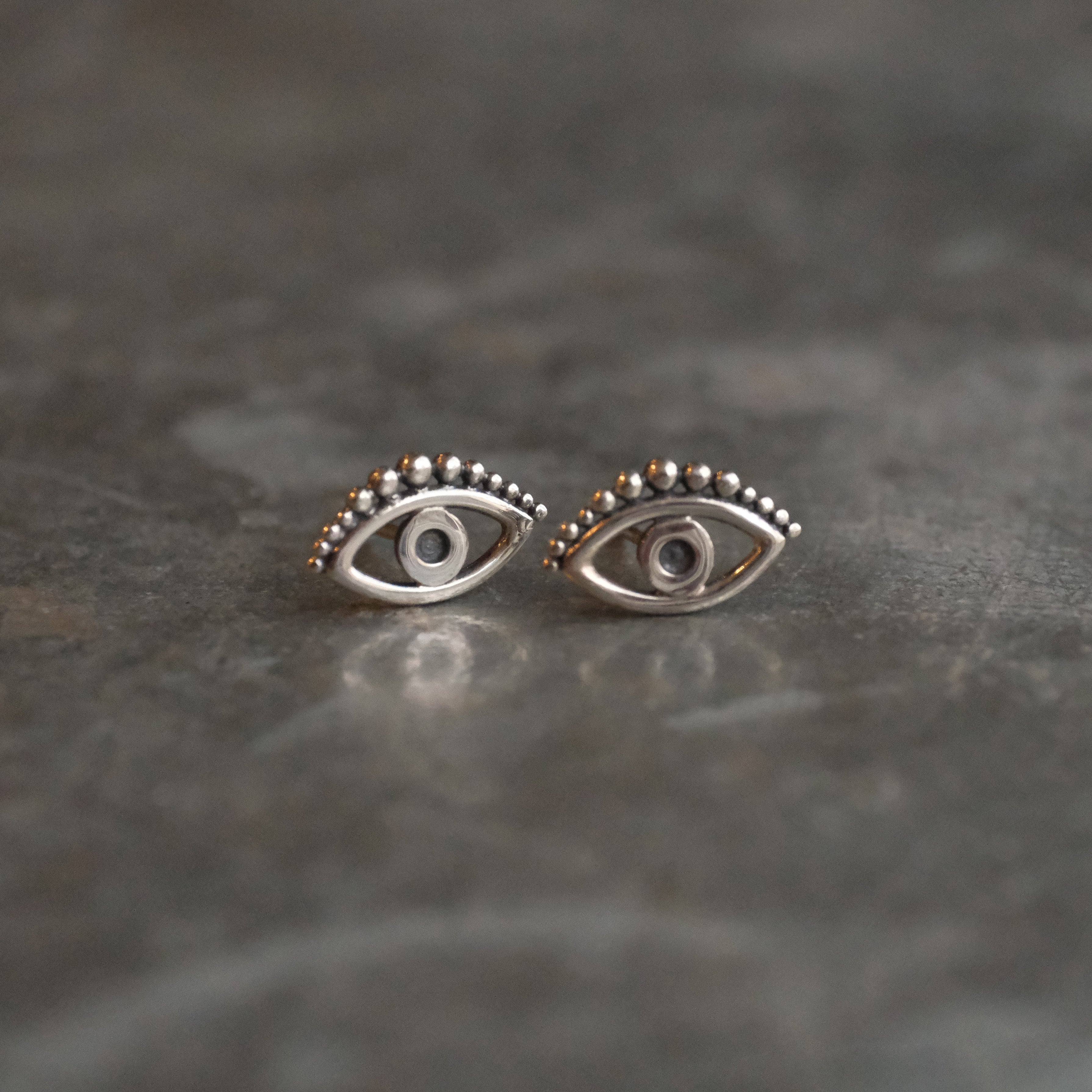 Sterling Evil Eye Studs