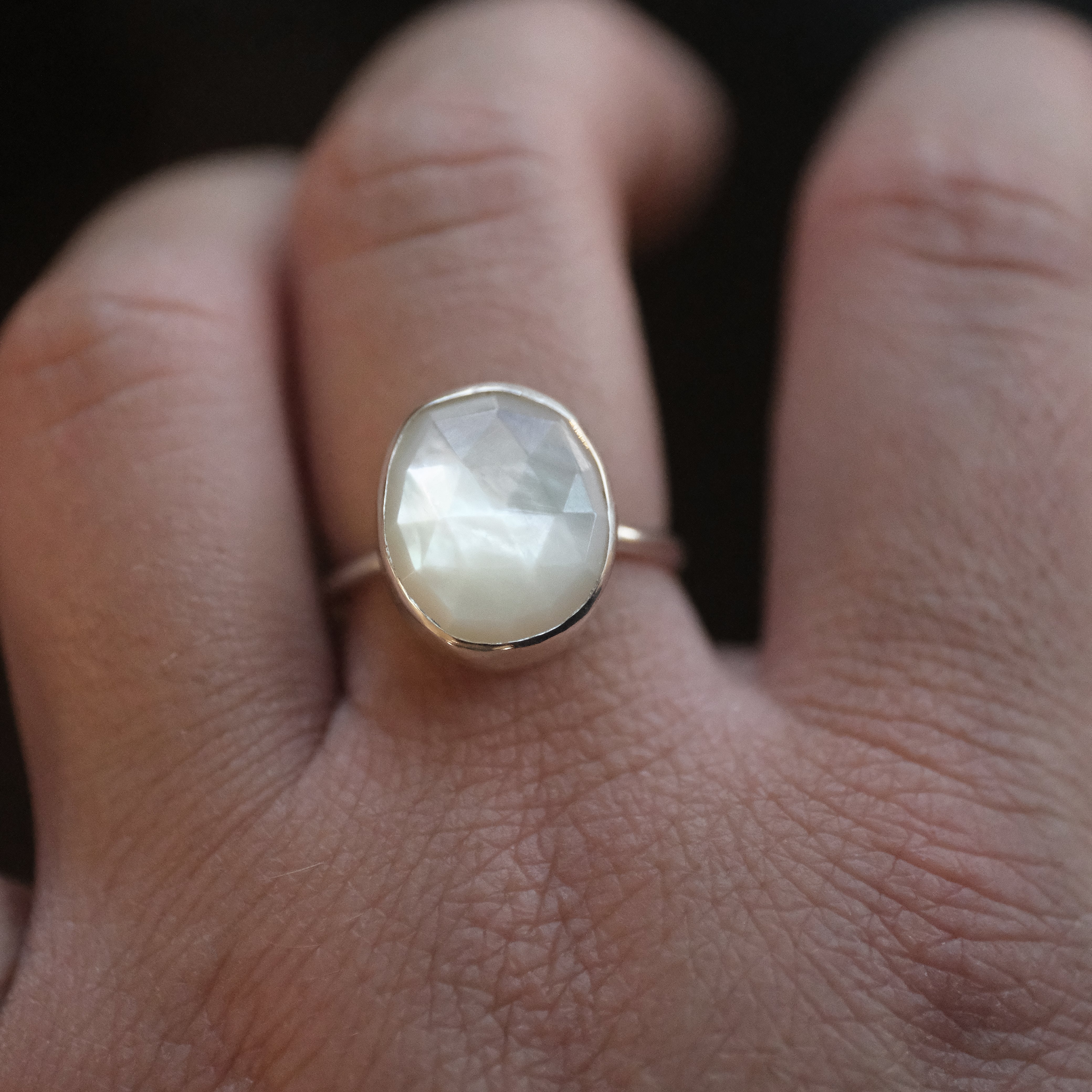 Mother of Pearl Chiquito Ring (Size 7) - One of a Kind